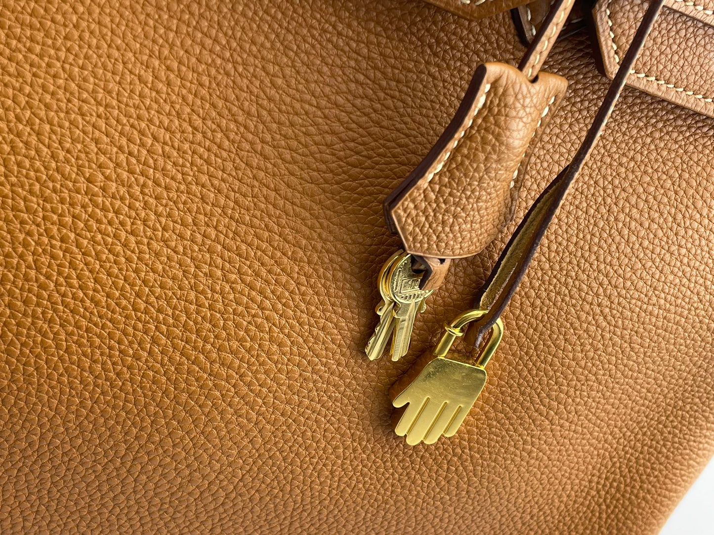 Hermes Birkin 35 in gold vintage Togo leather