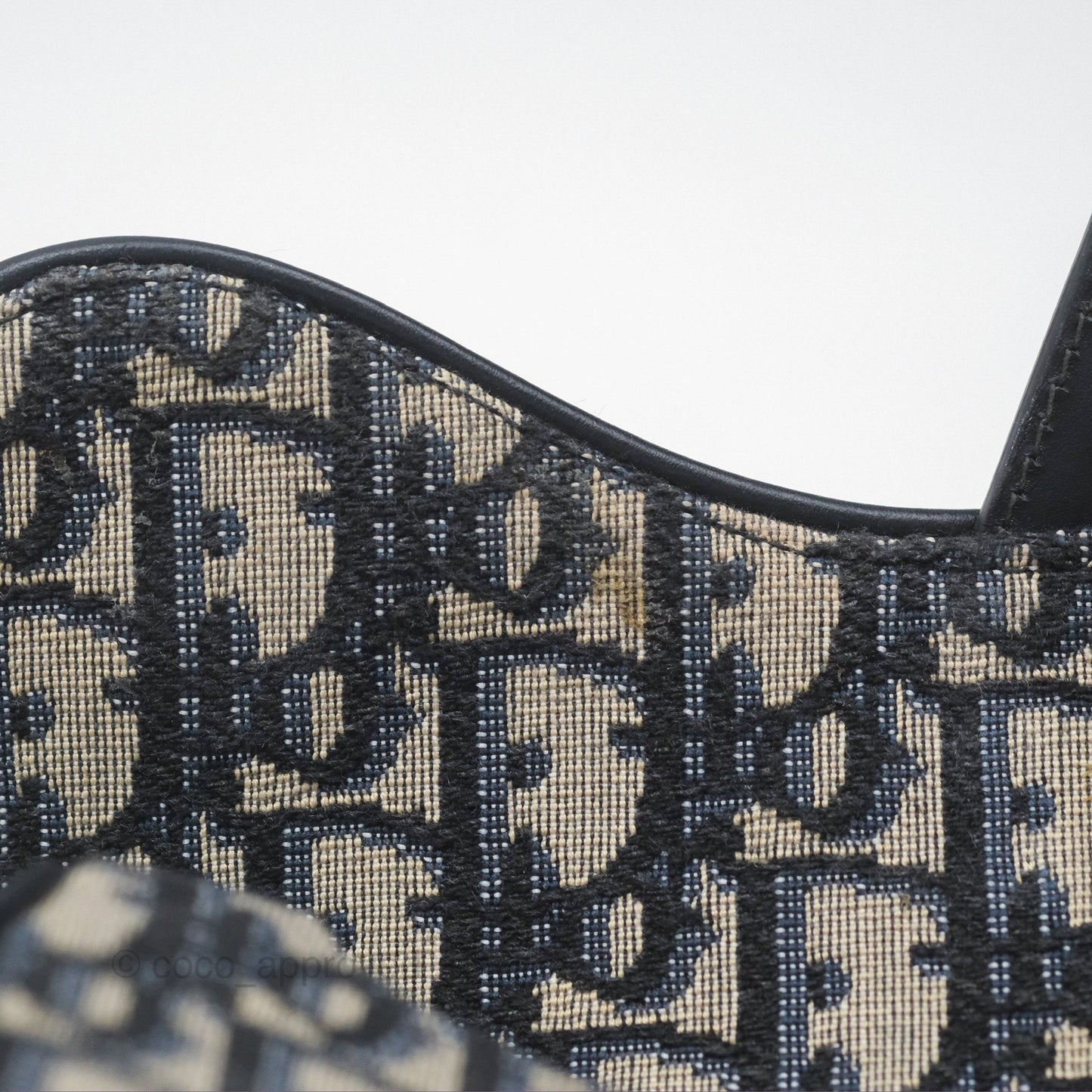 Christian Dior Mini Saddle Bag Blue Oblique Jacquard Gold Hardware