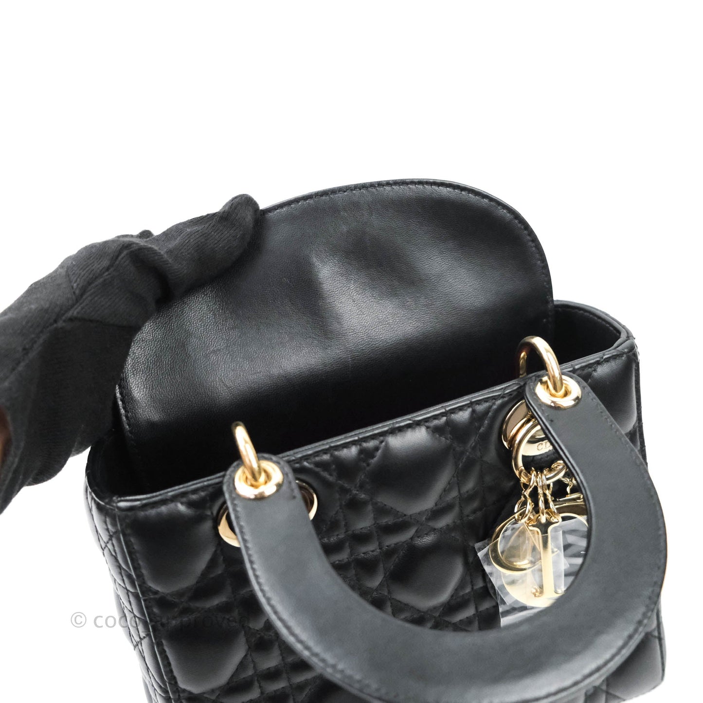Christian Dior Lambskin My ABCDior Lady Dior Black Gold Hardware