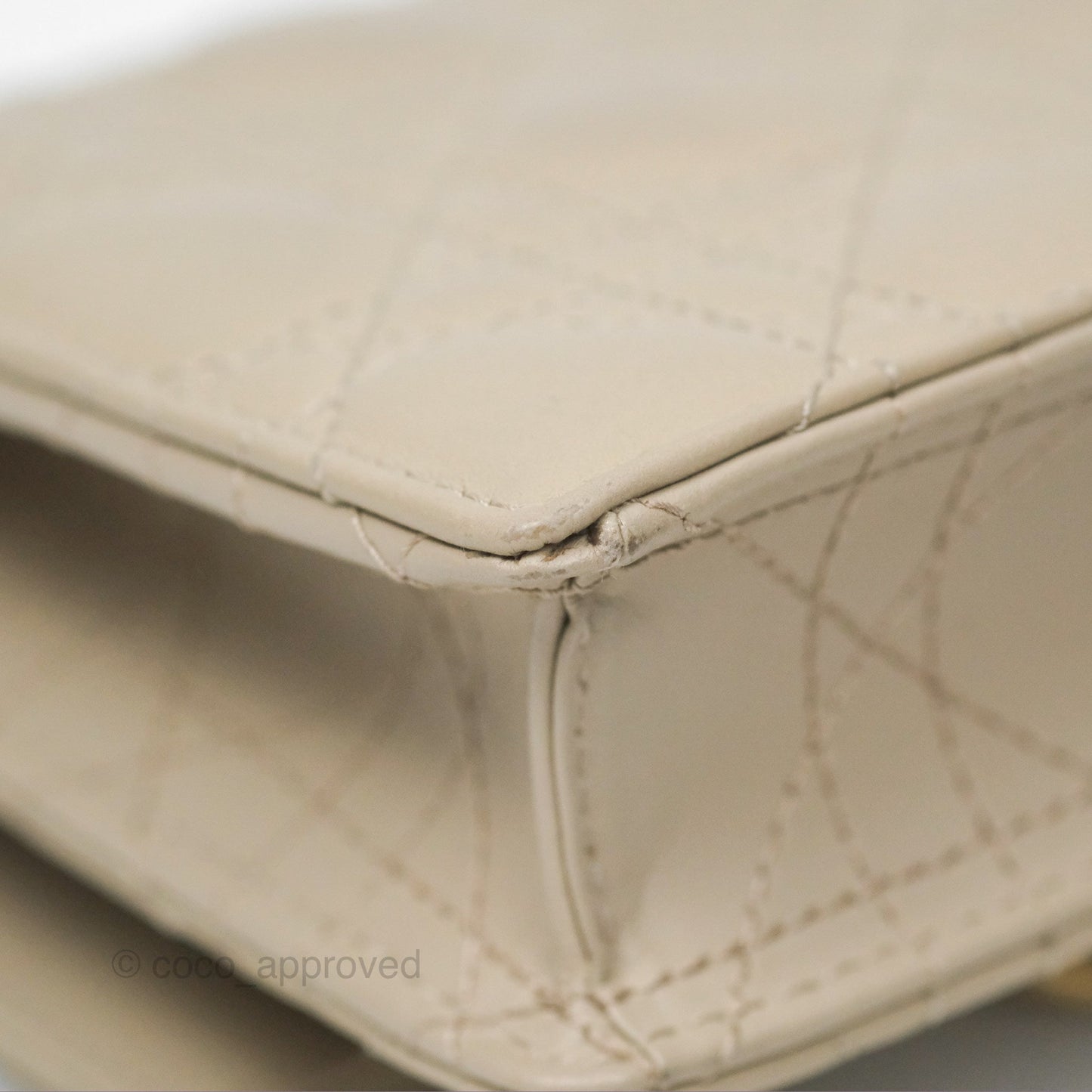 Christian Dior My Dior Daily Chain Pouch Sand-Colored Cannage Lambskin Gold Hardware