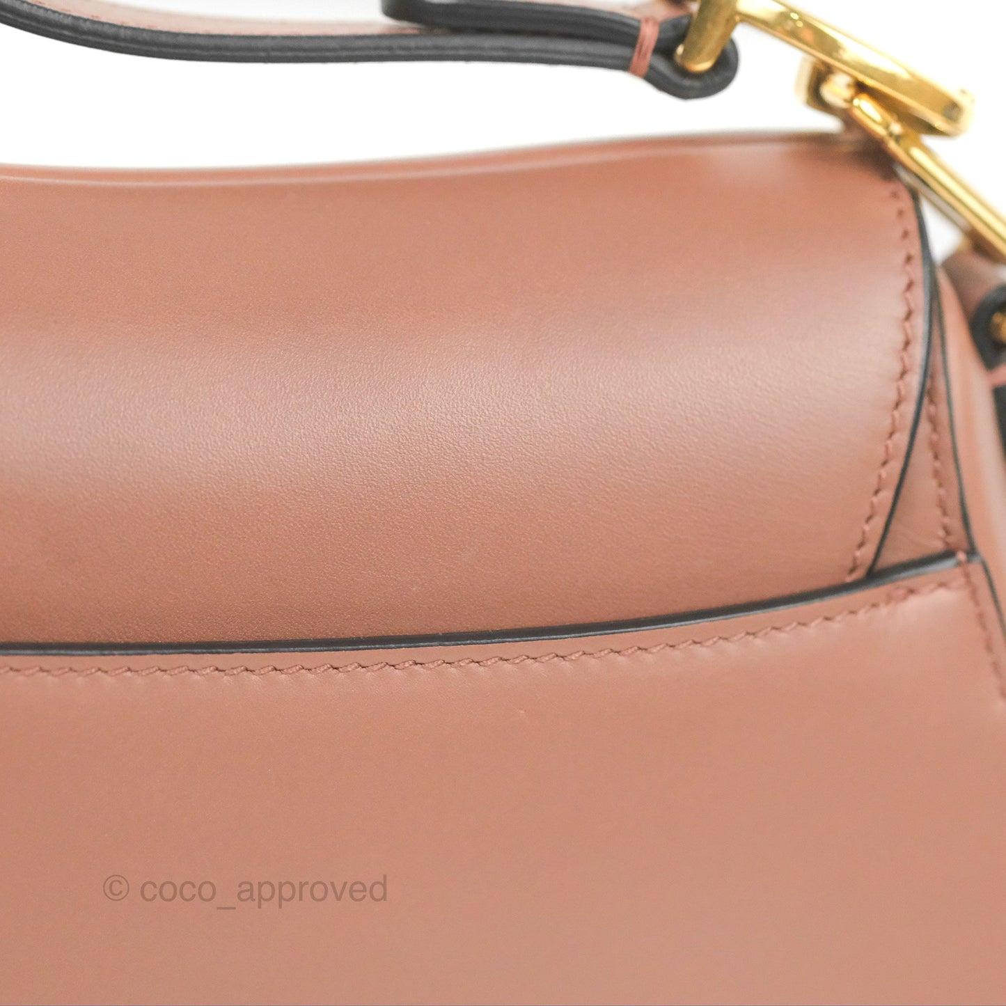 Christian Dior Mini Saddle Bag Rose Taupe Grained Calfskin Gold Hardware