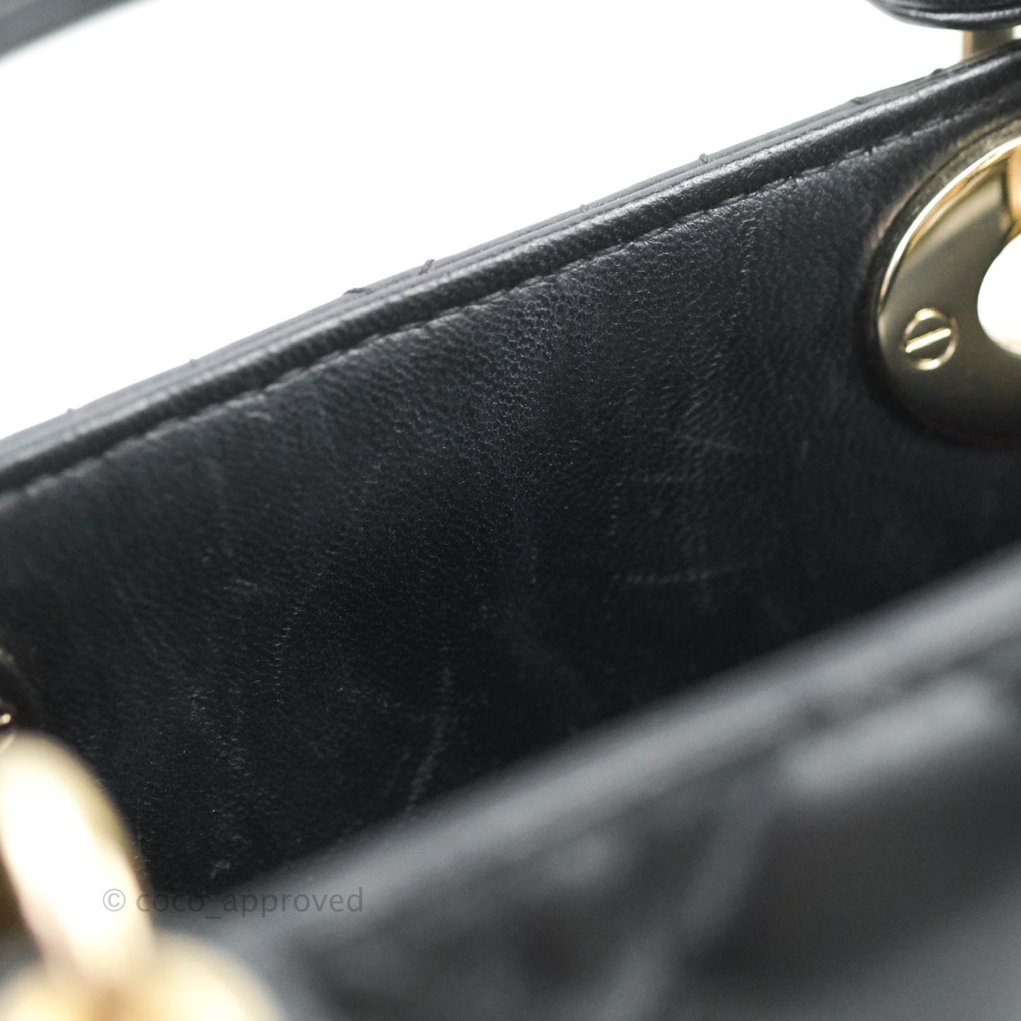 Christian Dior Lambskin My ABCDior Lady Dior Black Gold Hardware