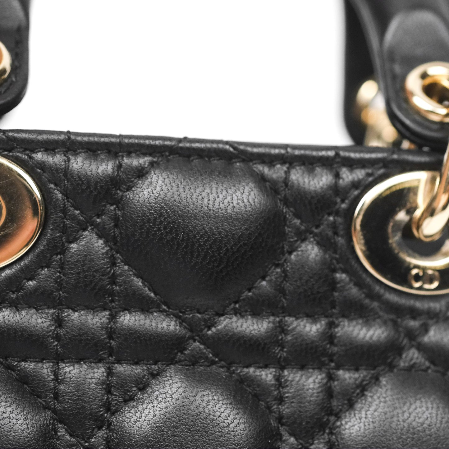 Christian Dior Micro Lady Dior Black Lambskin Gold Hardware