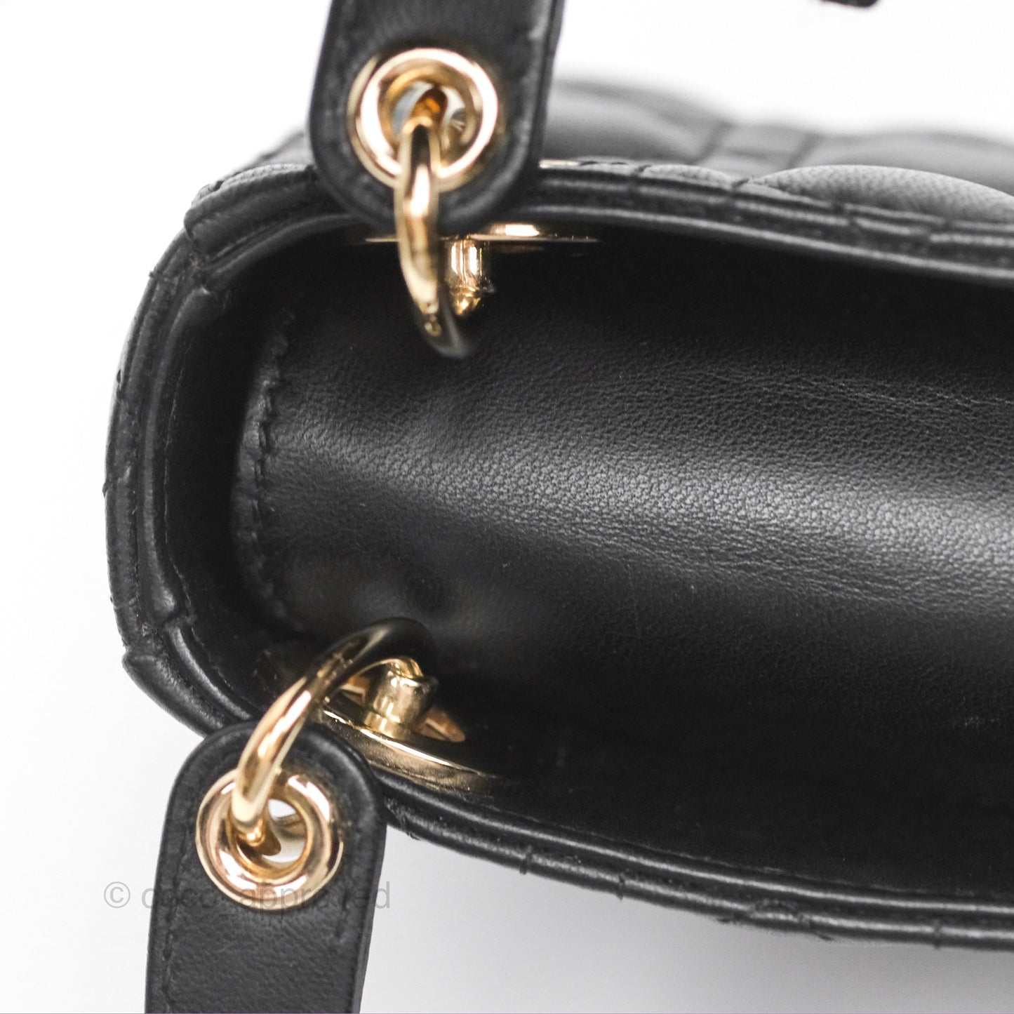 Christian Dior Micro Lady Dior Black Lambskin Gold Hardware