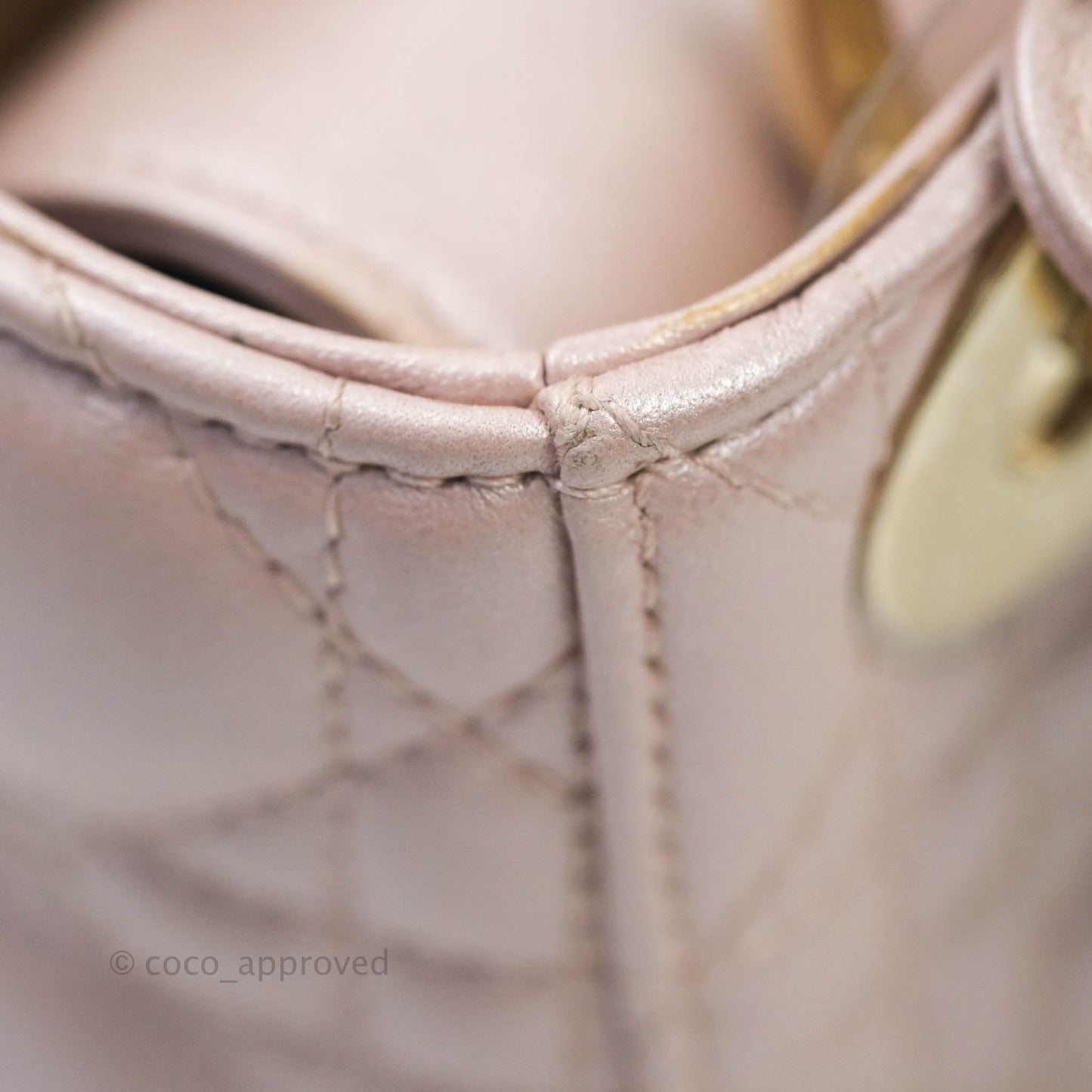 Christian Dior Calfskin Cannage Mini Lady Dior Light Pink