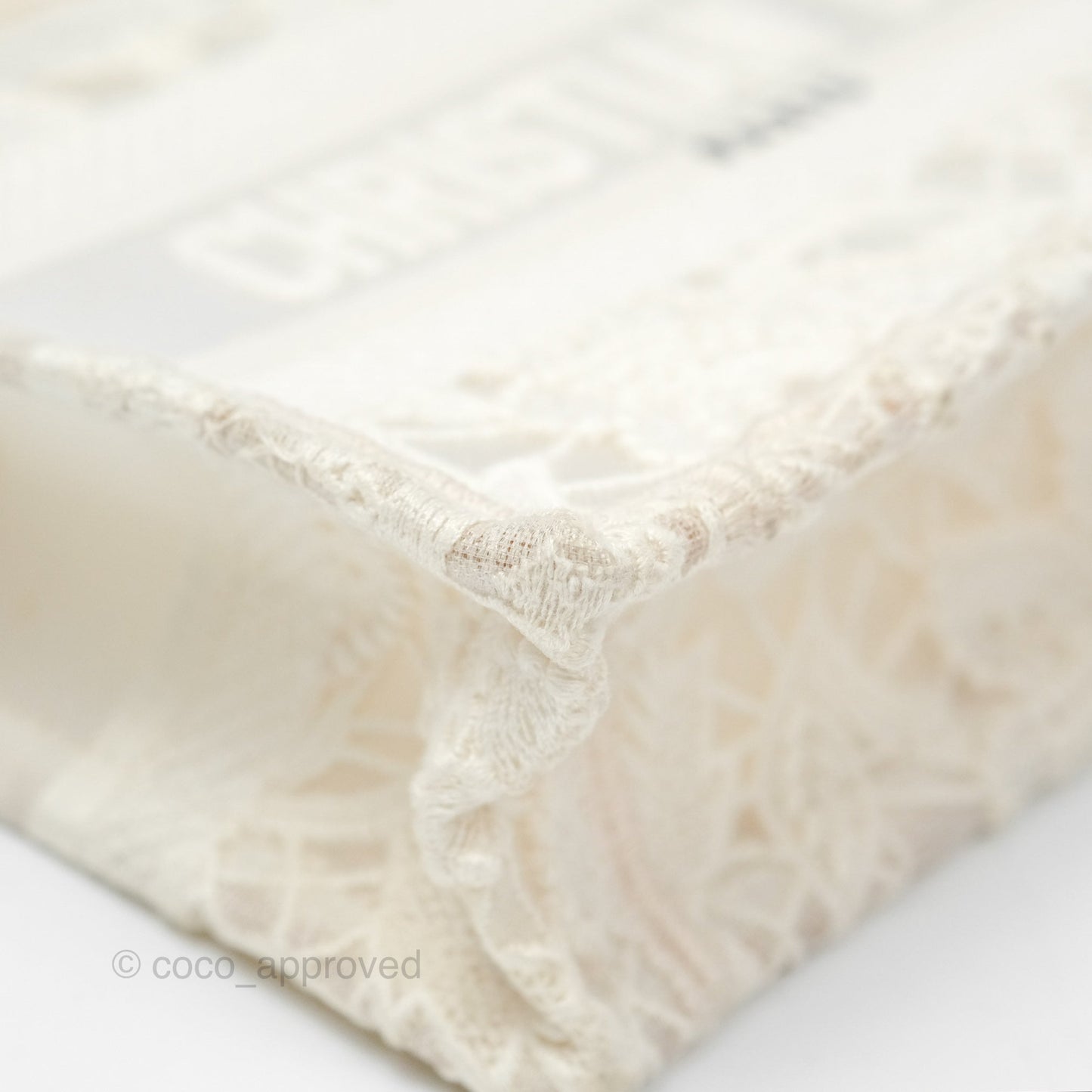 Dior Mini Book Tote Natural Macramé-Effect Embroidery