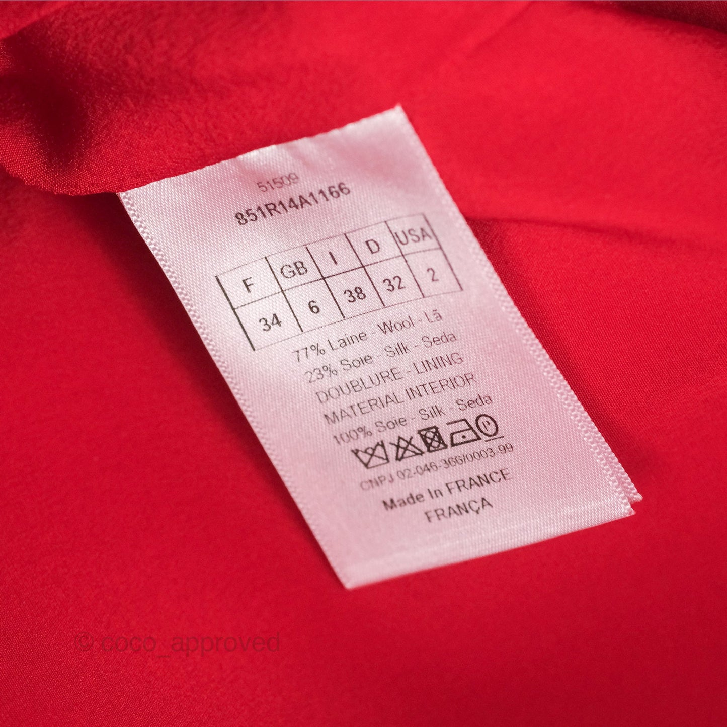 Christian Dior Red Wool Silk Dress Size 34