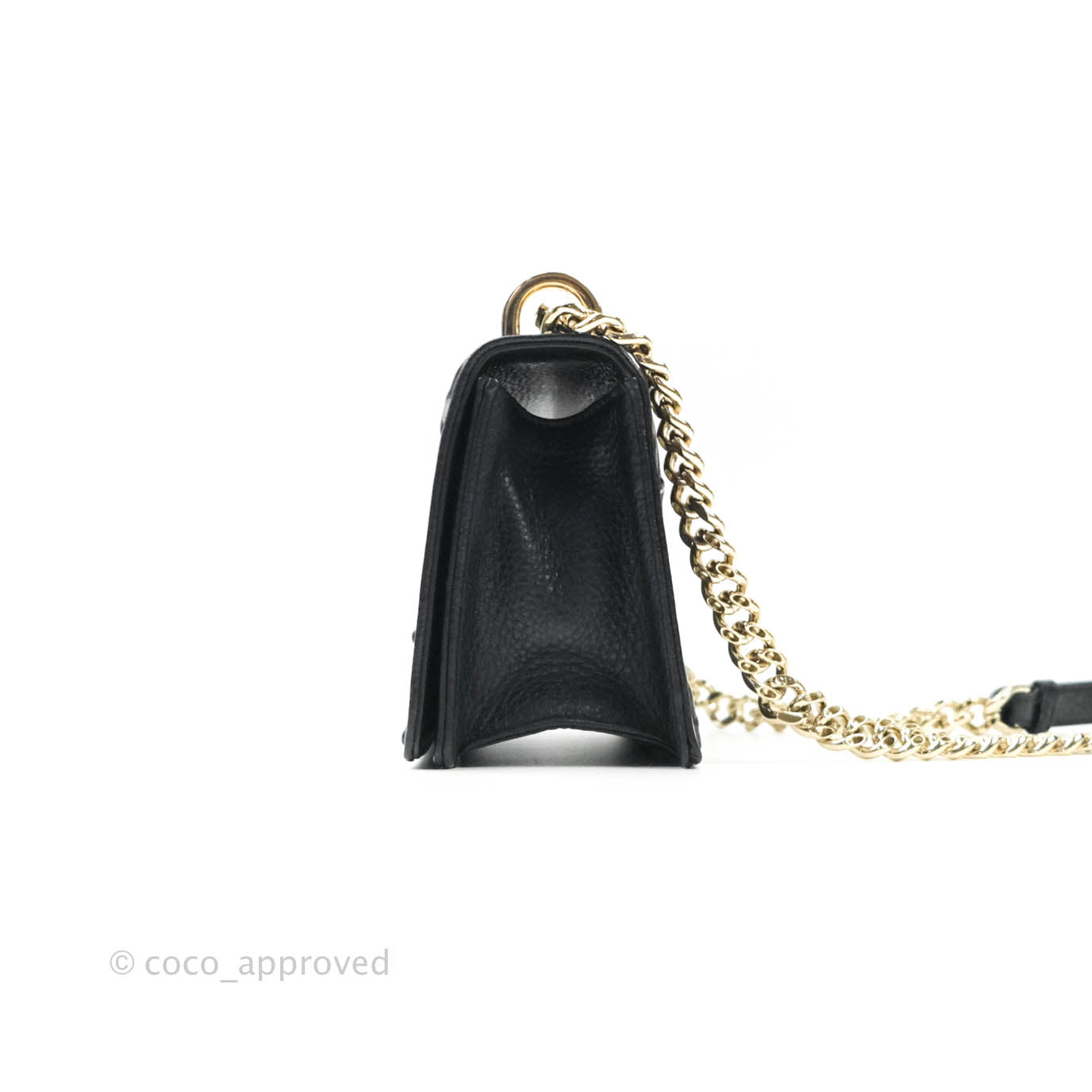 Christian Dior Small Diorama Calfskin Flap Bag Black Gold Hardware