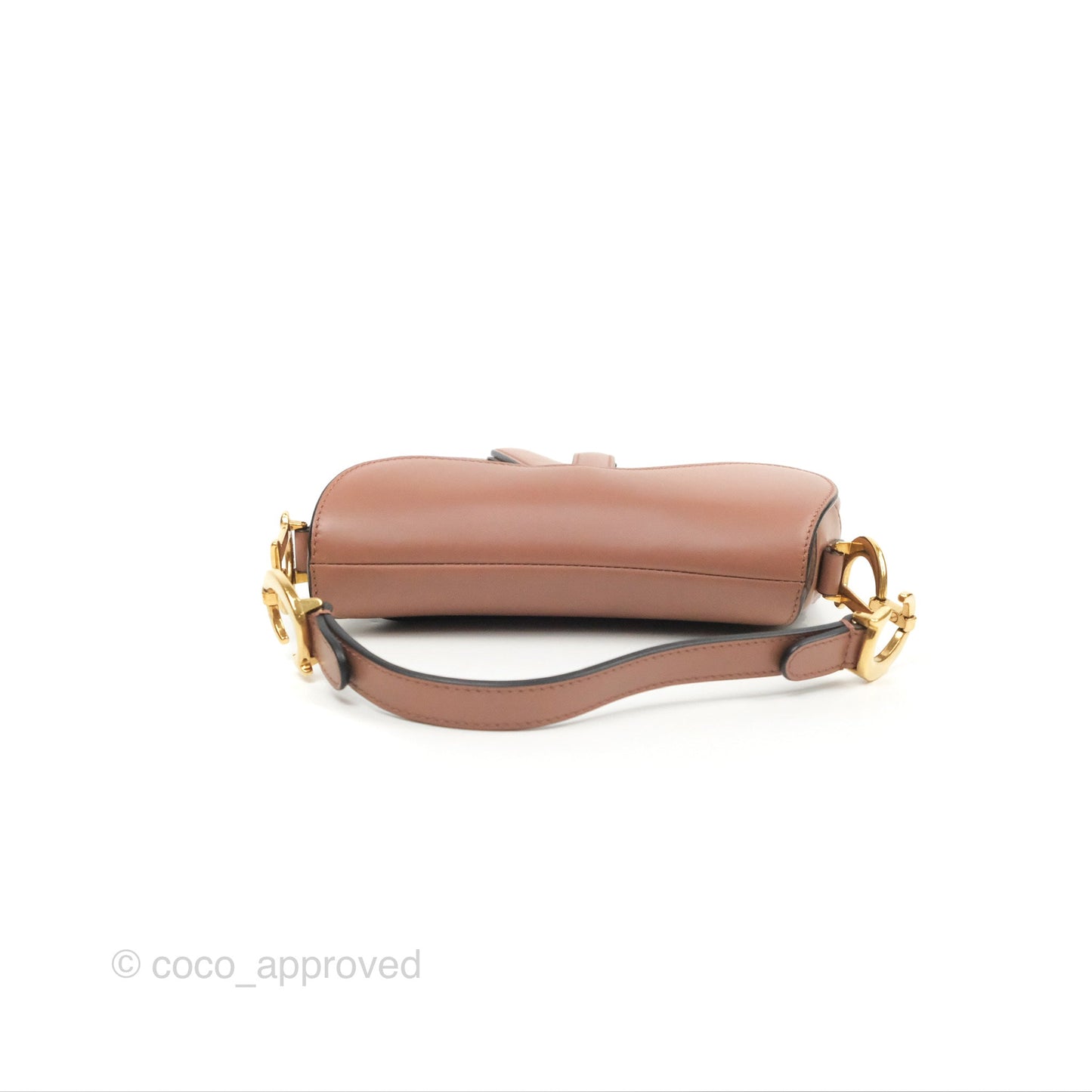 Christian Dior Mini Saddle Bag Rose Taupe Grained Calfskin Gold Hardware