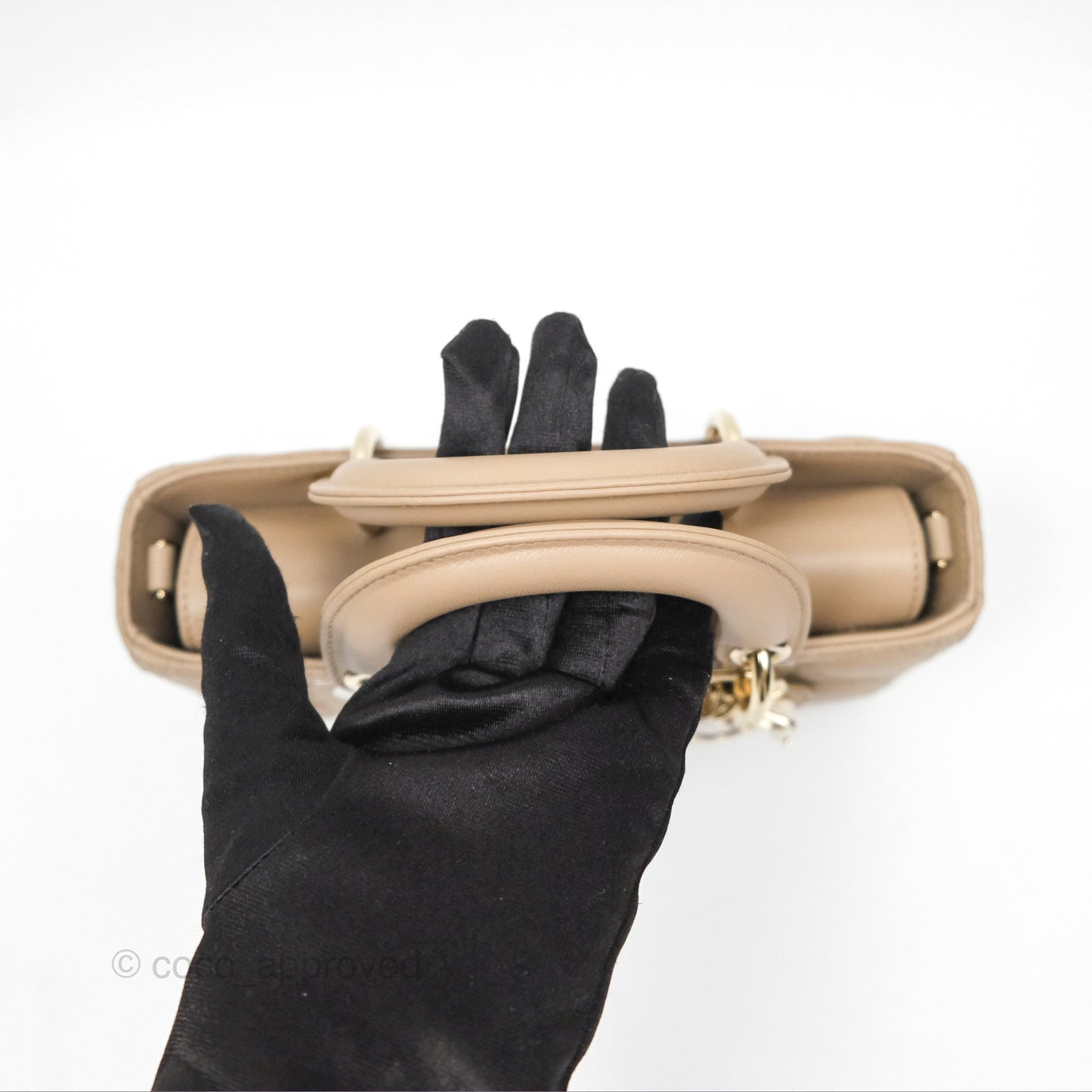 Dior Small Lady D-Joy Bag Beige Lambskin Cannage Gold Hardware