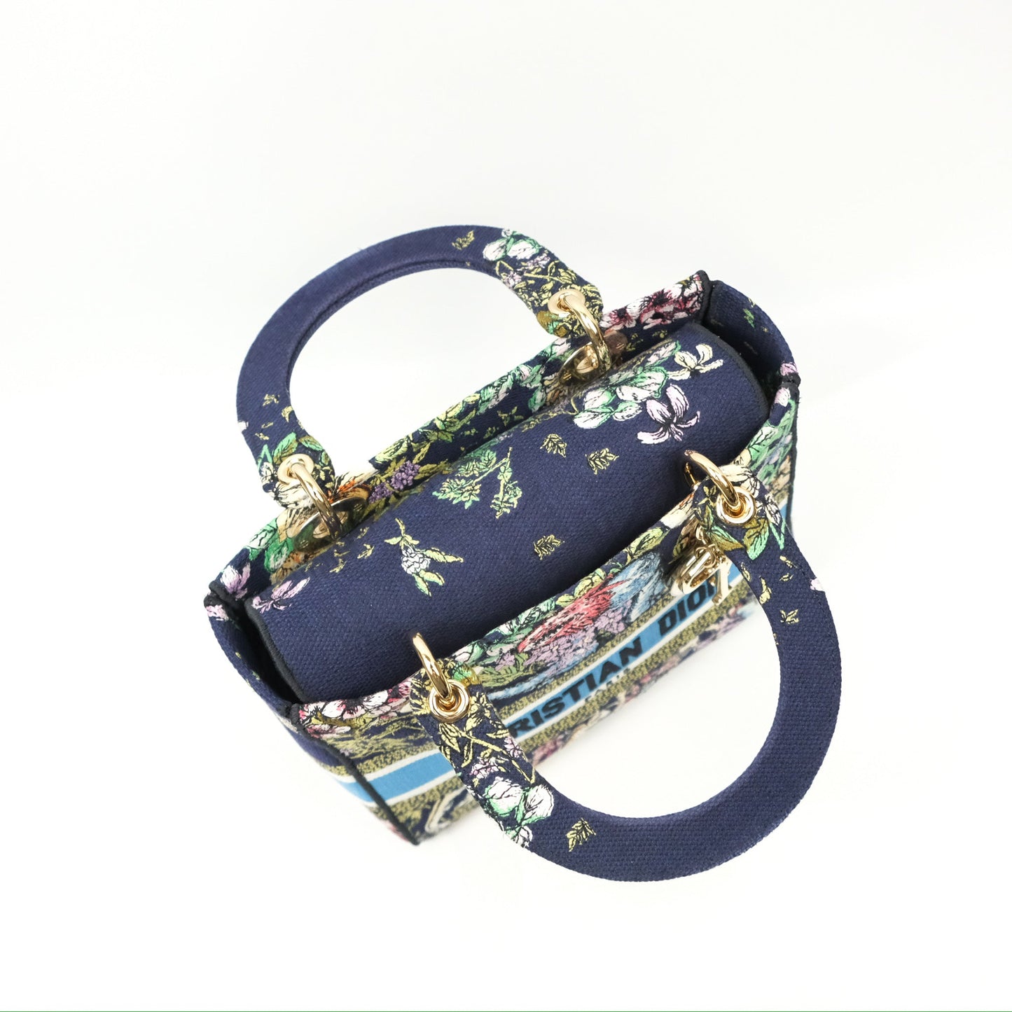 Christian Dior Medium Lady D-Lite Bag Blue Dior Multicolor Constellation Embroidered