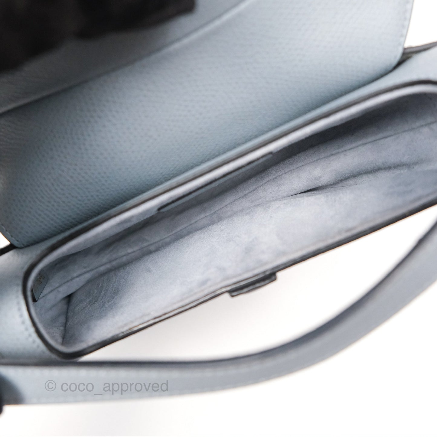 Christian Dior Mini Saddle Bag Cloud Blue Grained Calfskin Gold Hardware