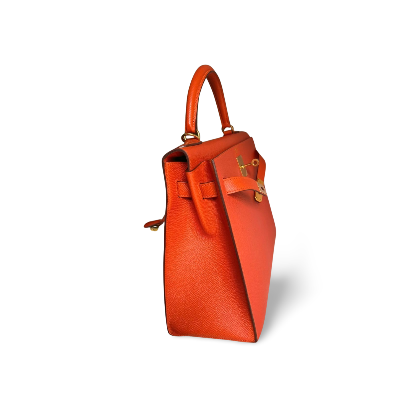 Hermes Orange Kelly 32 Sellier Bag in Epsom Leather with Gold Hardware