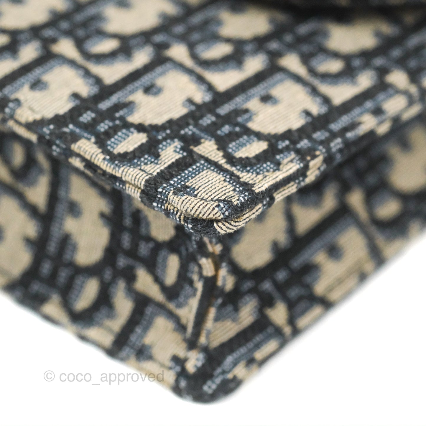 Christian Dior Saddle Chain Pouch Navy Oblique Jacquard