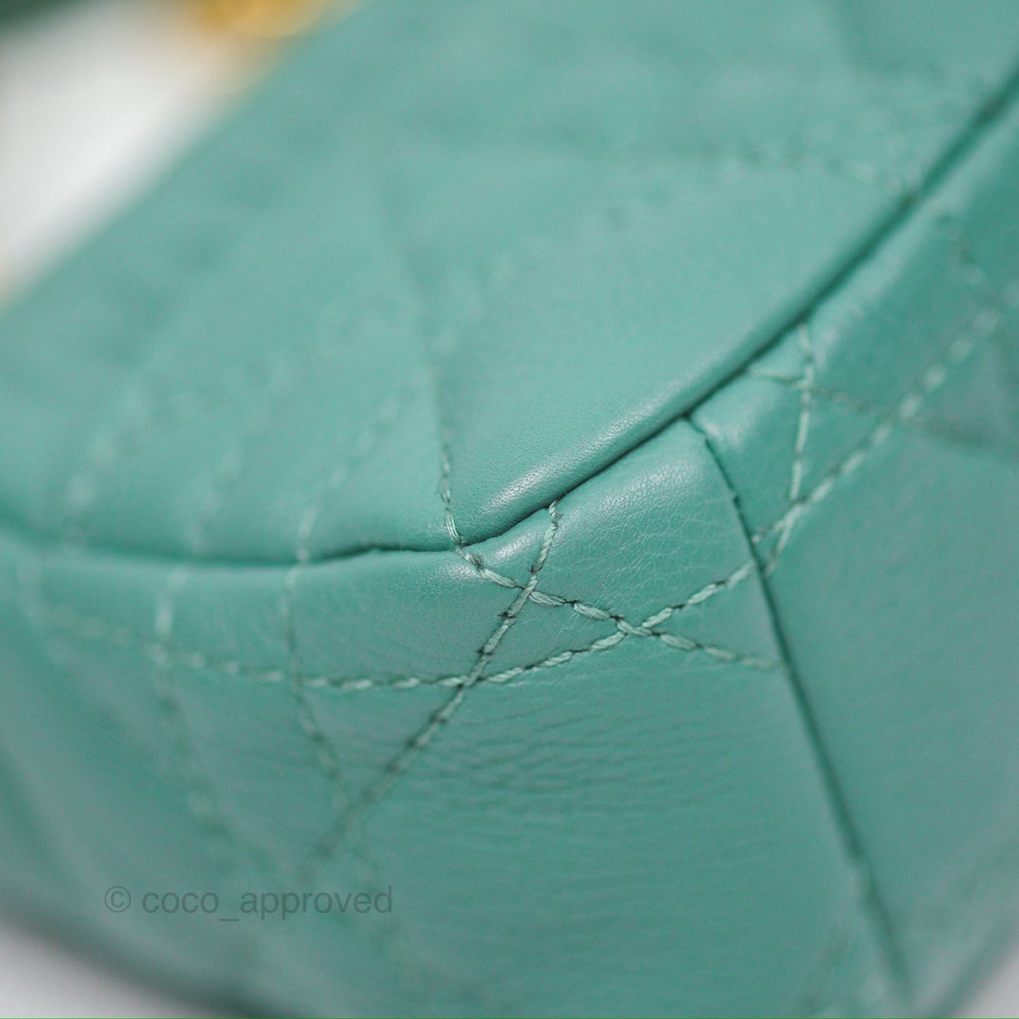 Christian Dior Micro Caro Bag in Tundra Green Supple Cannage Calfskin Gold Hardware