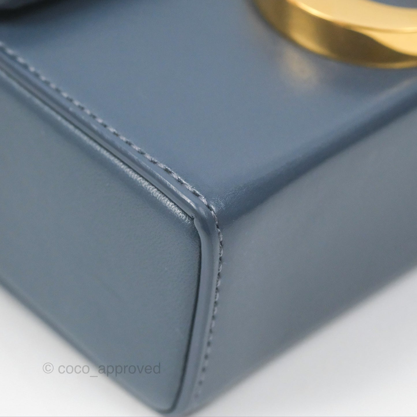 Christian Dior 30 Montaigne Box Bag Blue Calfskin