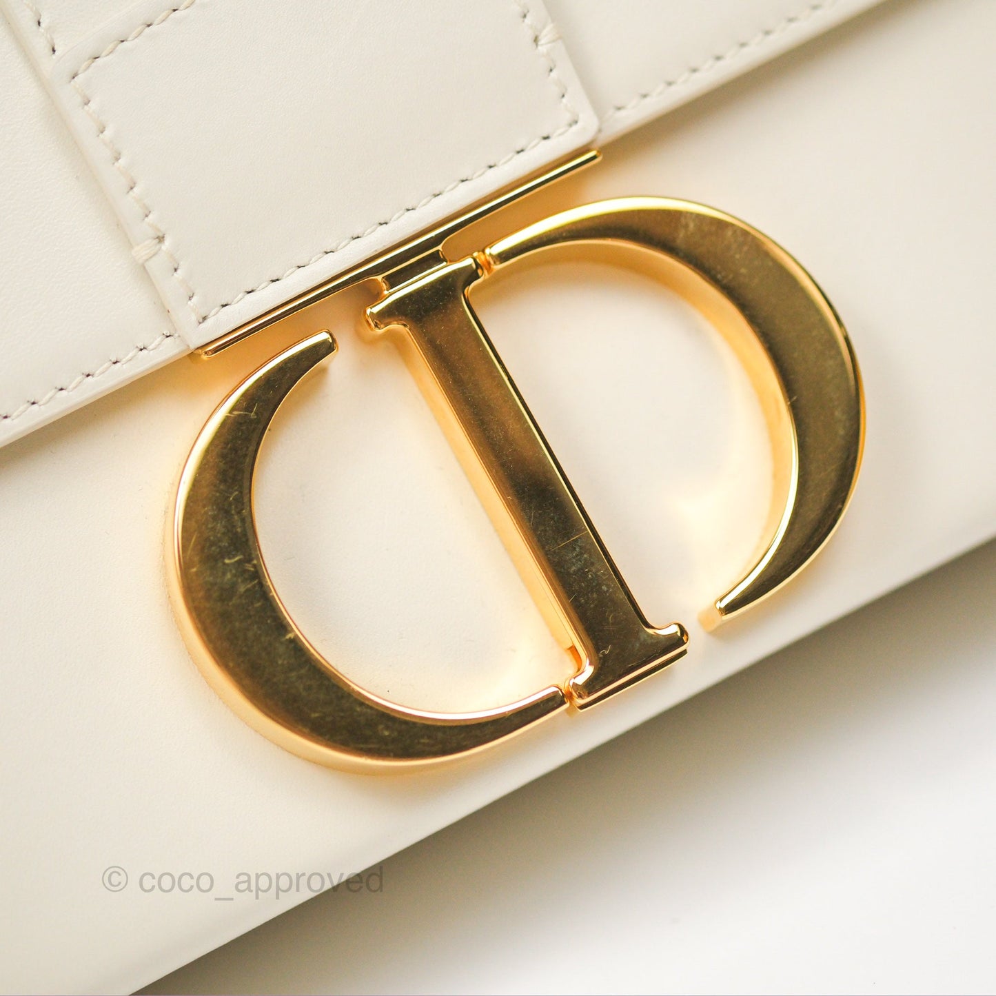 Christian Dior 30 Montaigne Box Bag White Calfskin