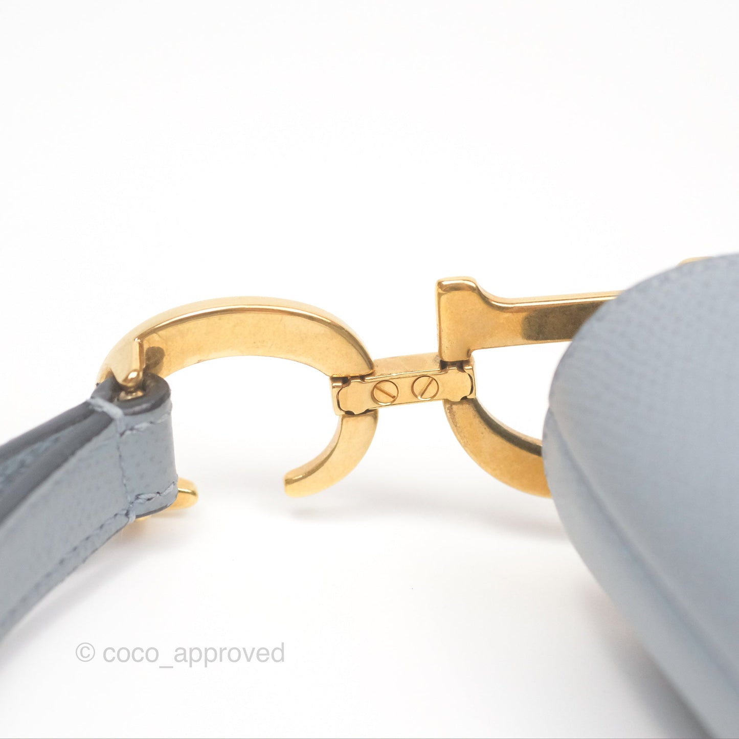 Christian Dior Mini Saddle Bag Cloud Blue Grained Calfskin Gold Hardware