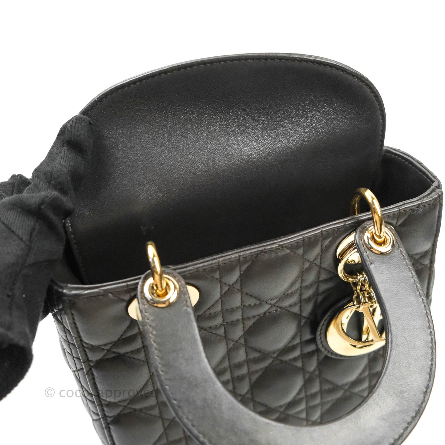 Christian Dior Lambskin My ABCDior Lady Dior Dark Grey Gold Hardware