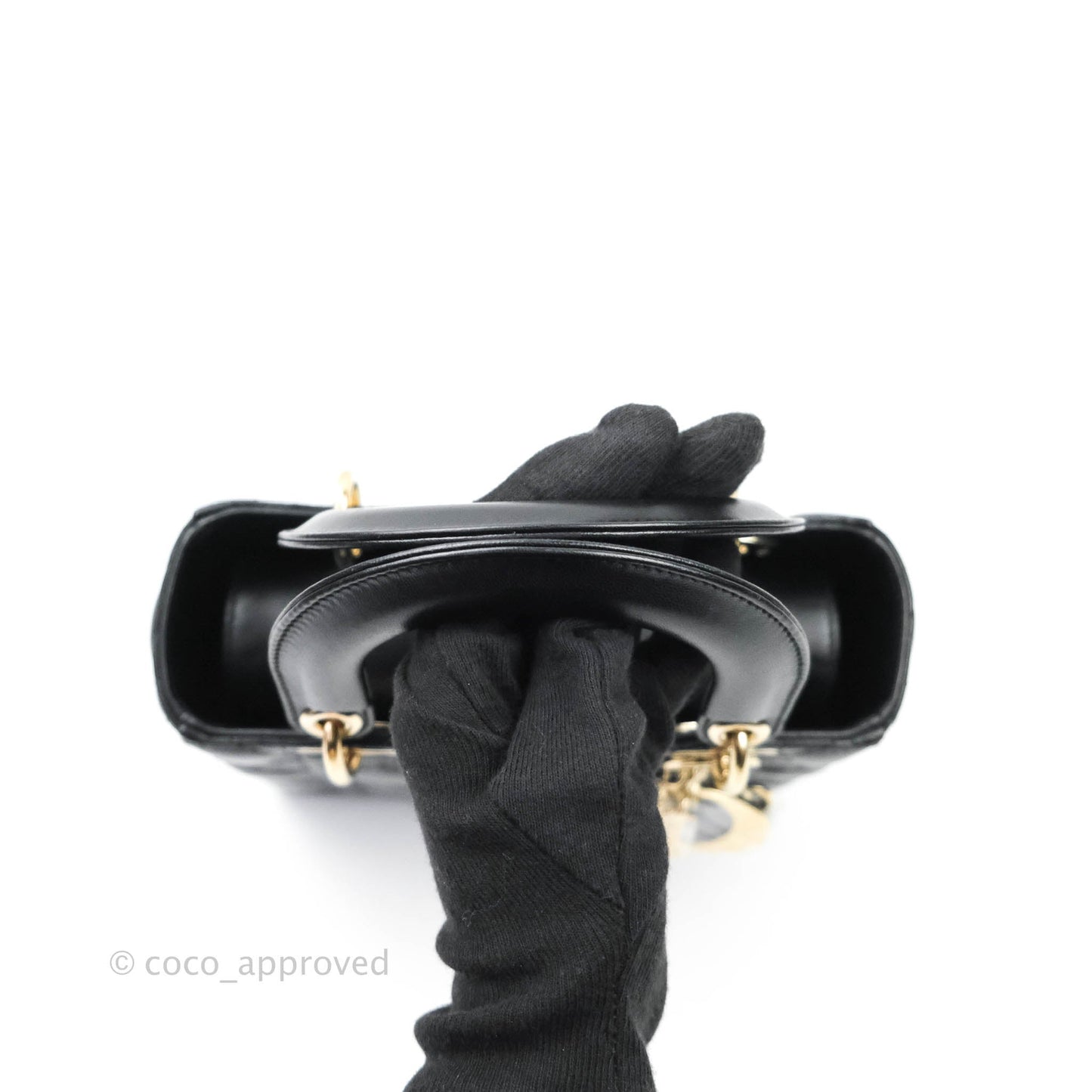 Christian Dior Lambskin My ABCDior Lady Dior Black Gold Hardware