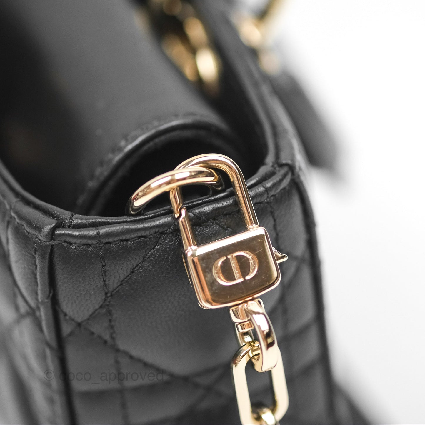 Dior Small Lady D-Joy Bag Black Lambskin Cannage Gold Hardware