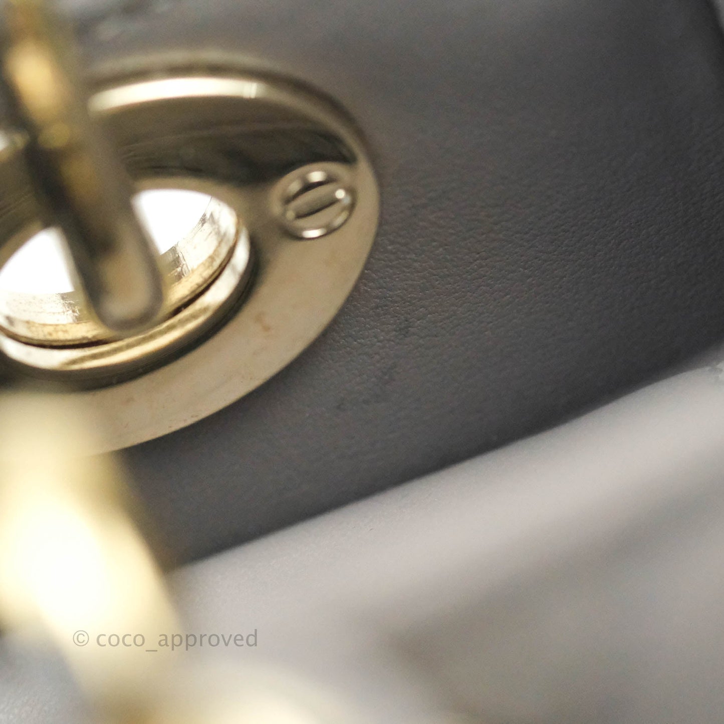 Christian Dior Lambskin My ABCDior Lady Dior Grey Gold Hardware