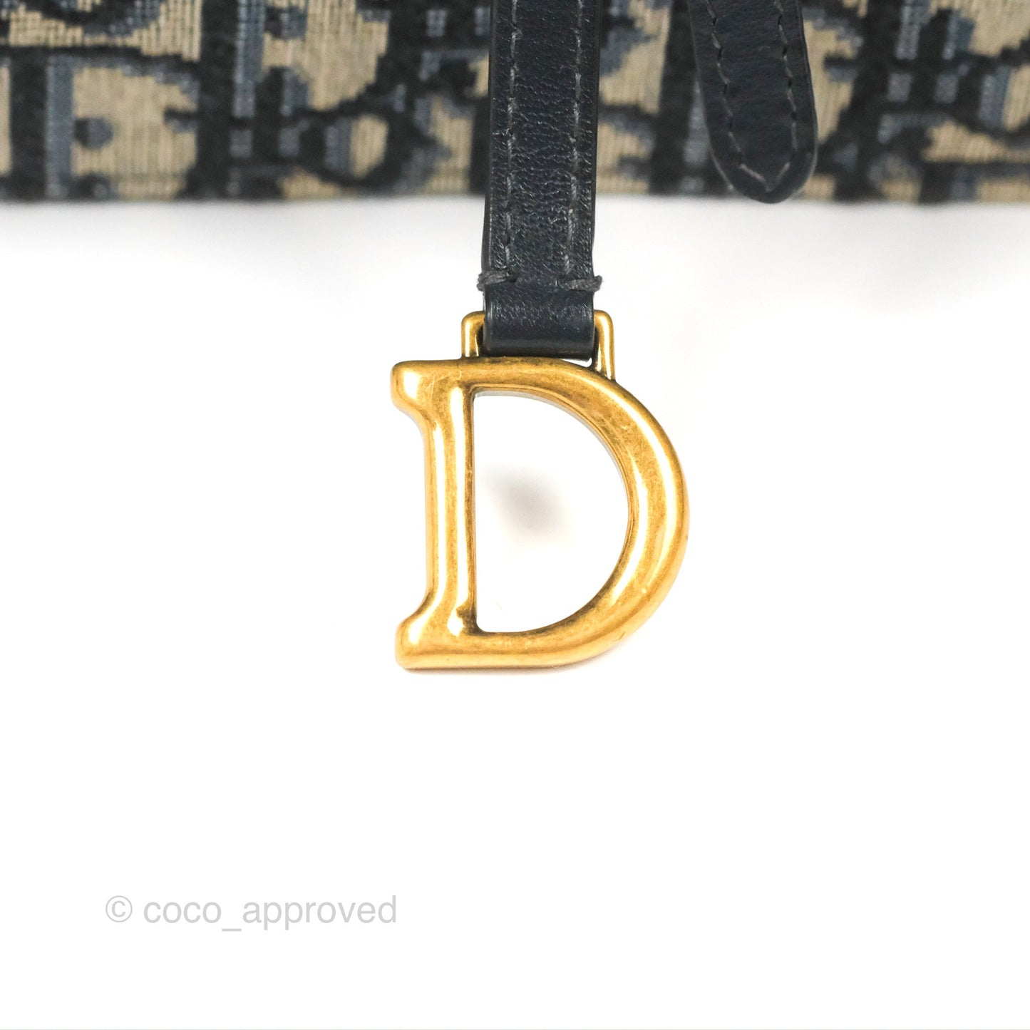 Christian Dior Saddle Chain Pouch Navy Oblique Jacquard