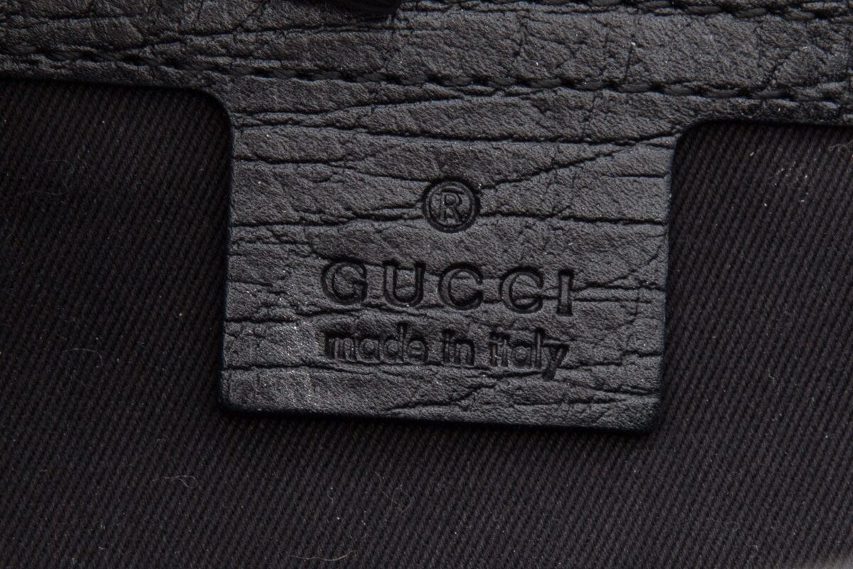 Gucci Black Monogram Bamboo Bullet Handbag