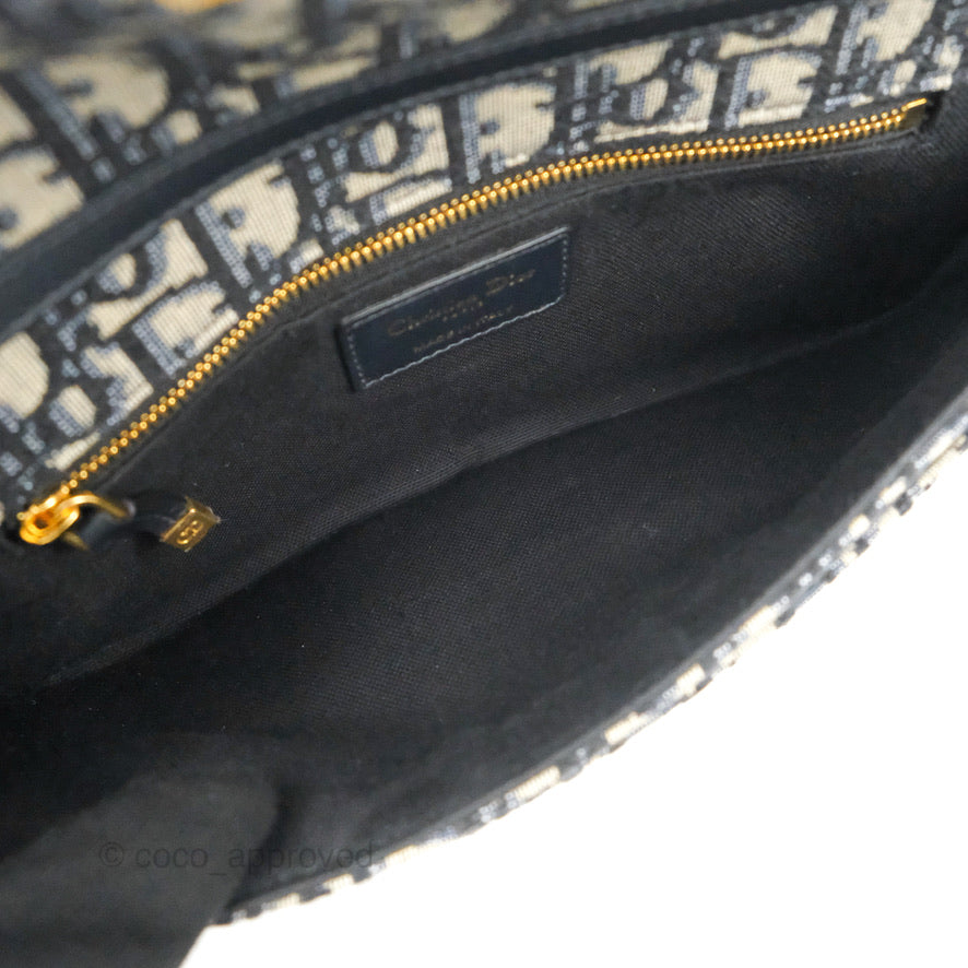 Dior 30 Montaigne Clutch Navy Oblique Canvas
