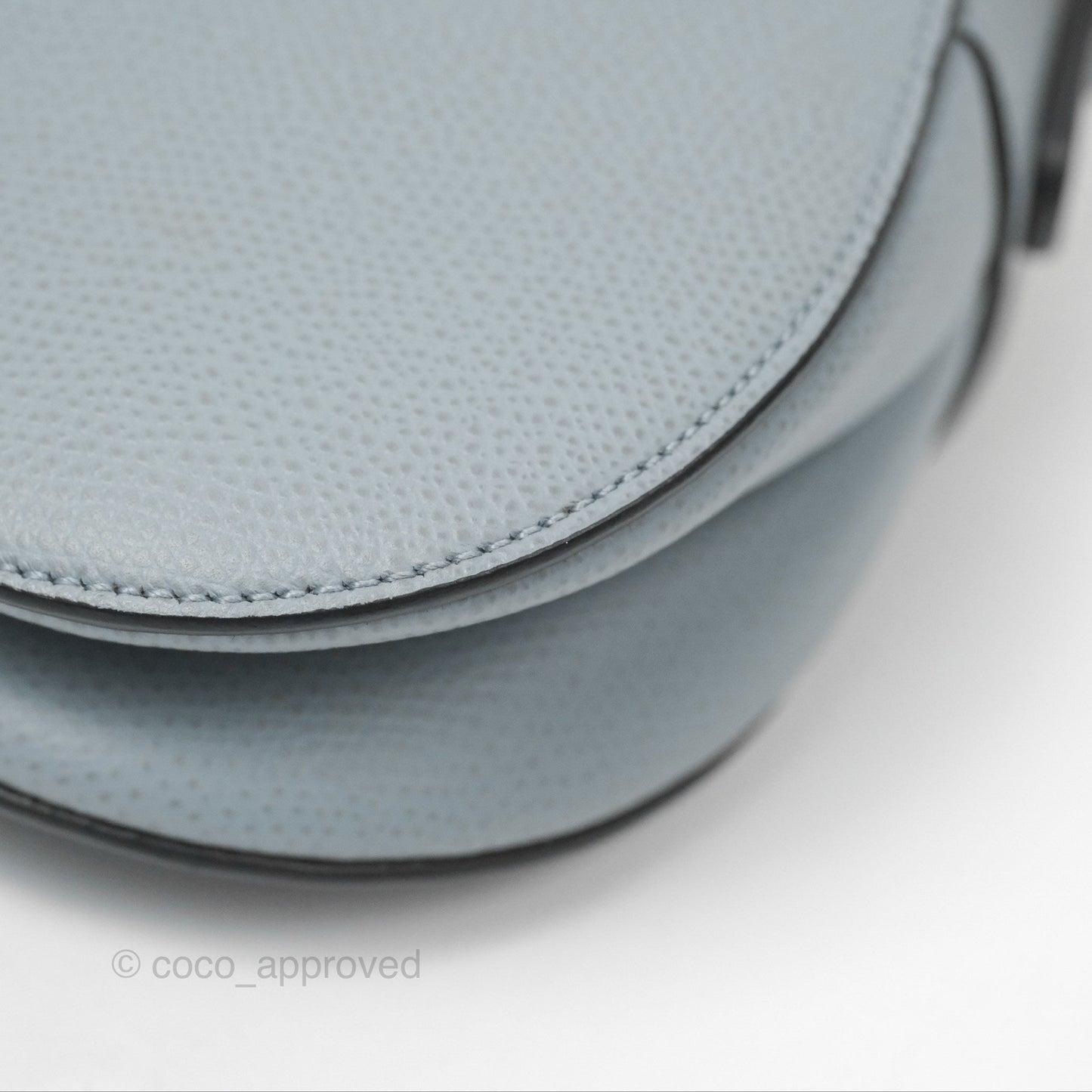 Christian Dior Mini Saddle Bag Cloud Blue Grained Calfskin Gold Hardware