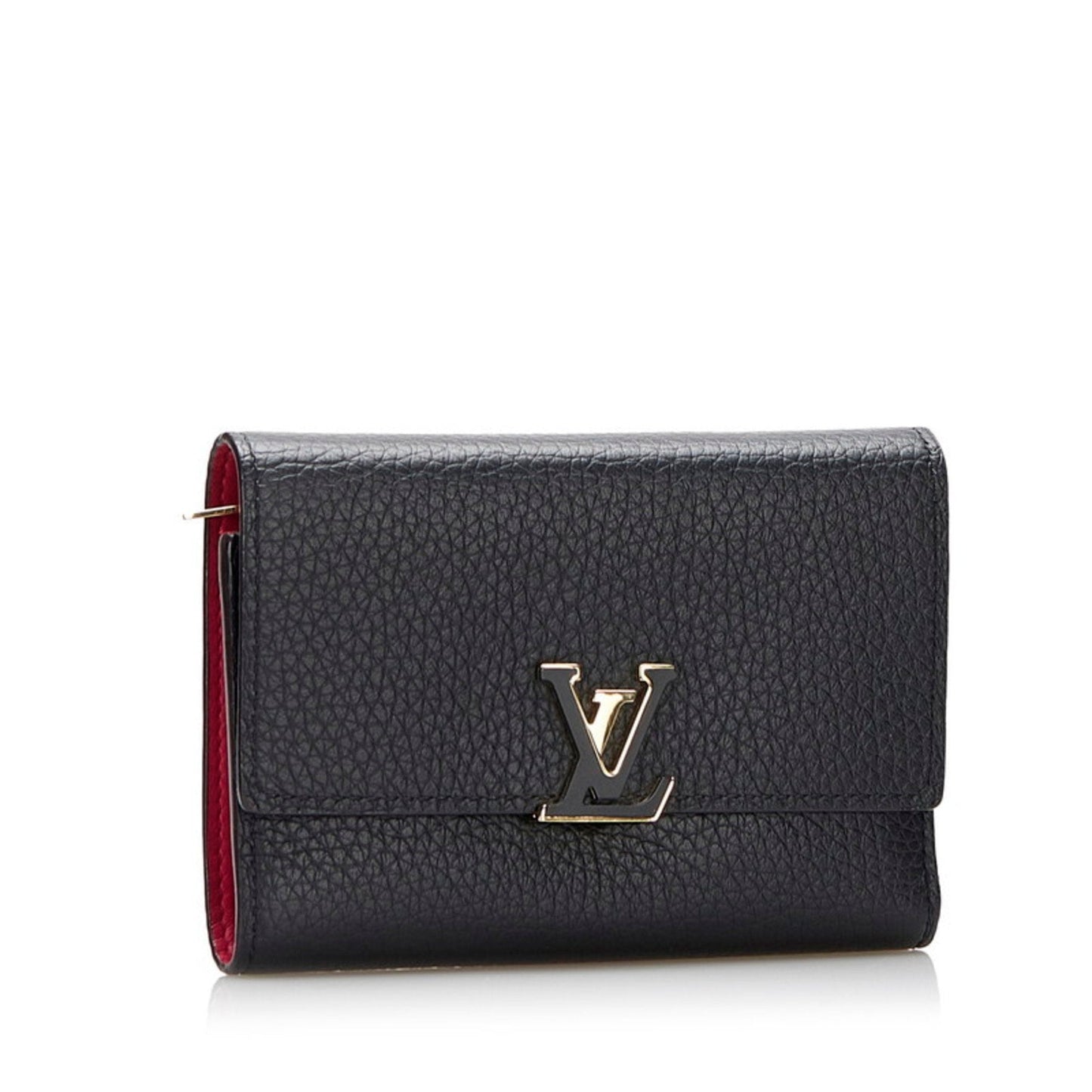 Louis Vuitton Black Leather Capucines wallet accessories
