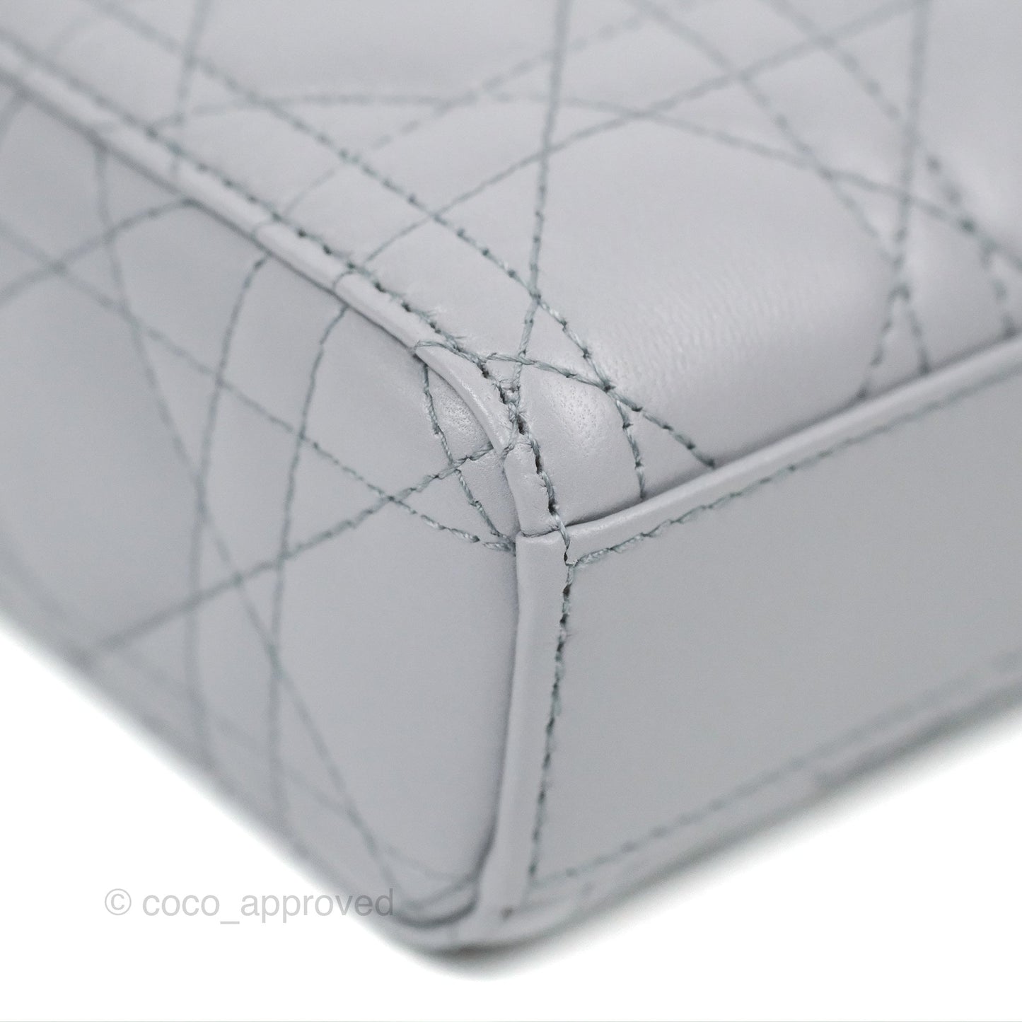 Dior Small Lady D-Joy Bag Grey Lambskin Cannage Gold Hardware