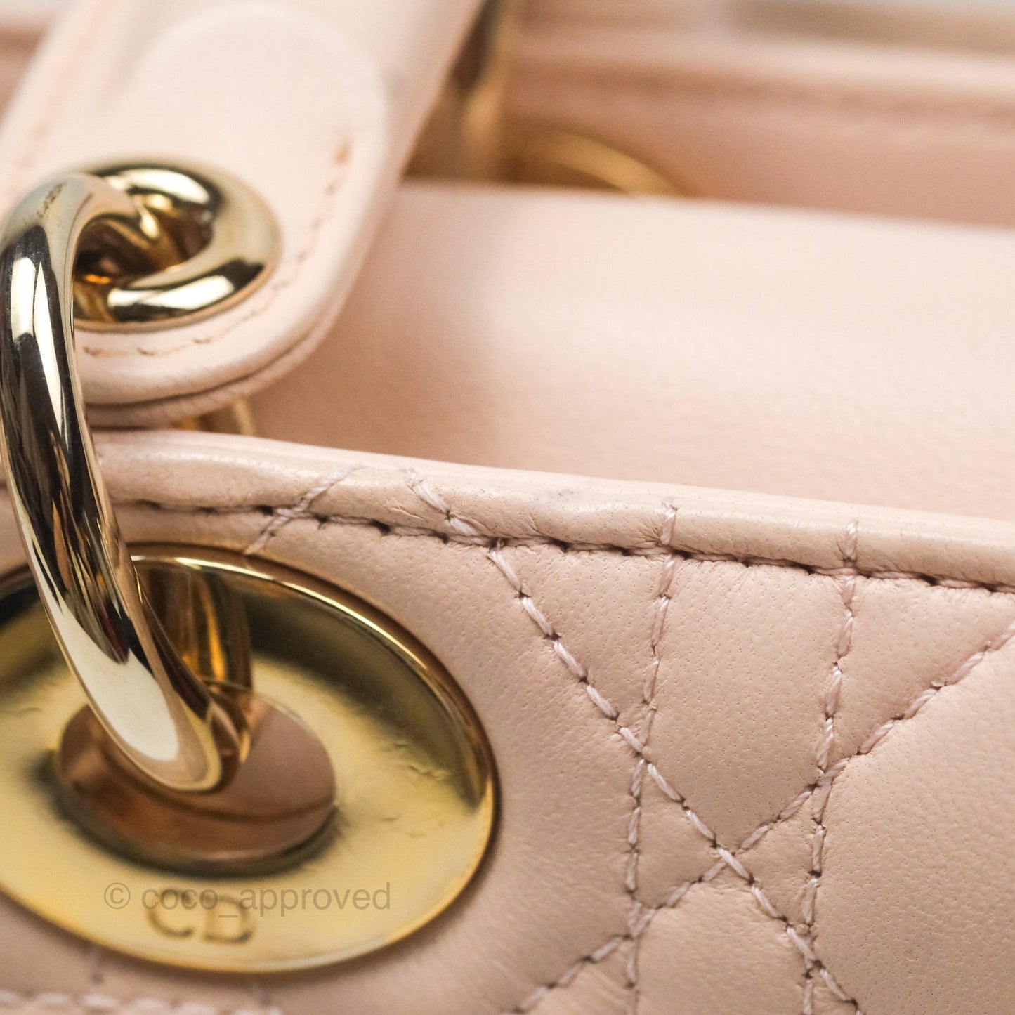 Christian Dior Lambskin My ABCDior Lady Dior Pink Gold Hardware