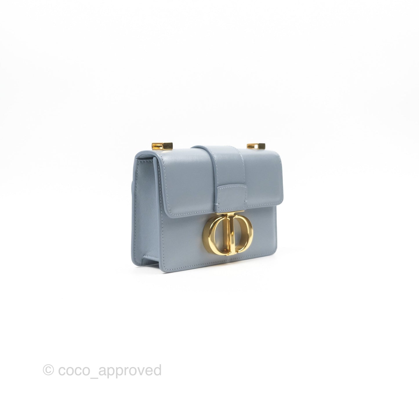 Christian Dior Micro 30 Montaigne Flap Bag Blue Grey Smooth Calfskin