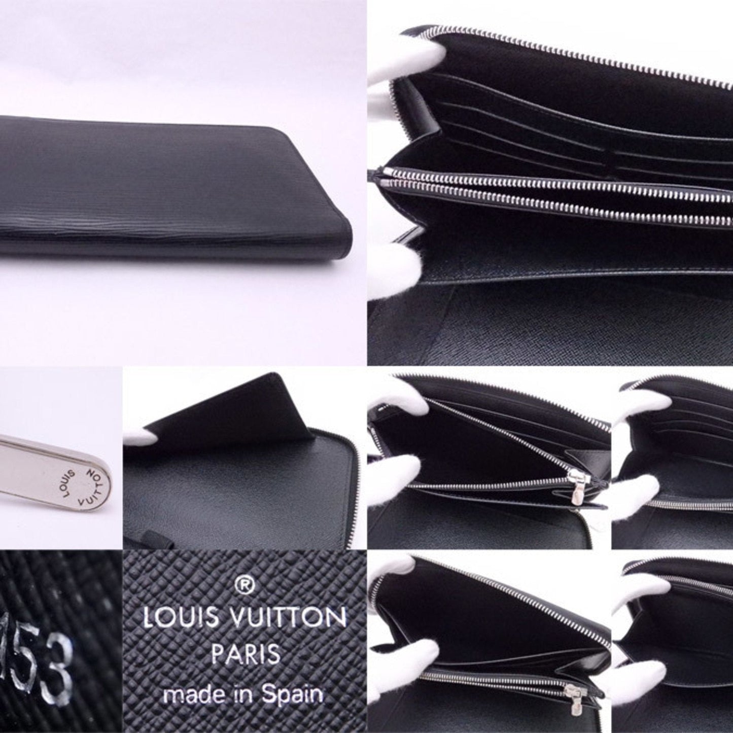 Louis Vuitton Black Leather Portefeuille zippy wallet accessories