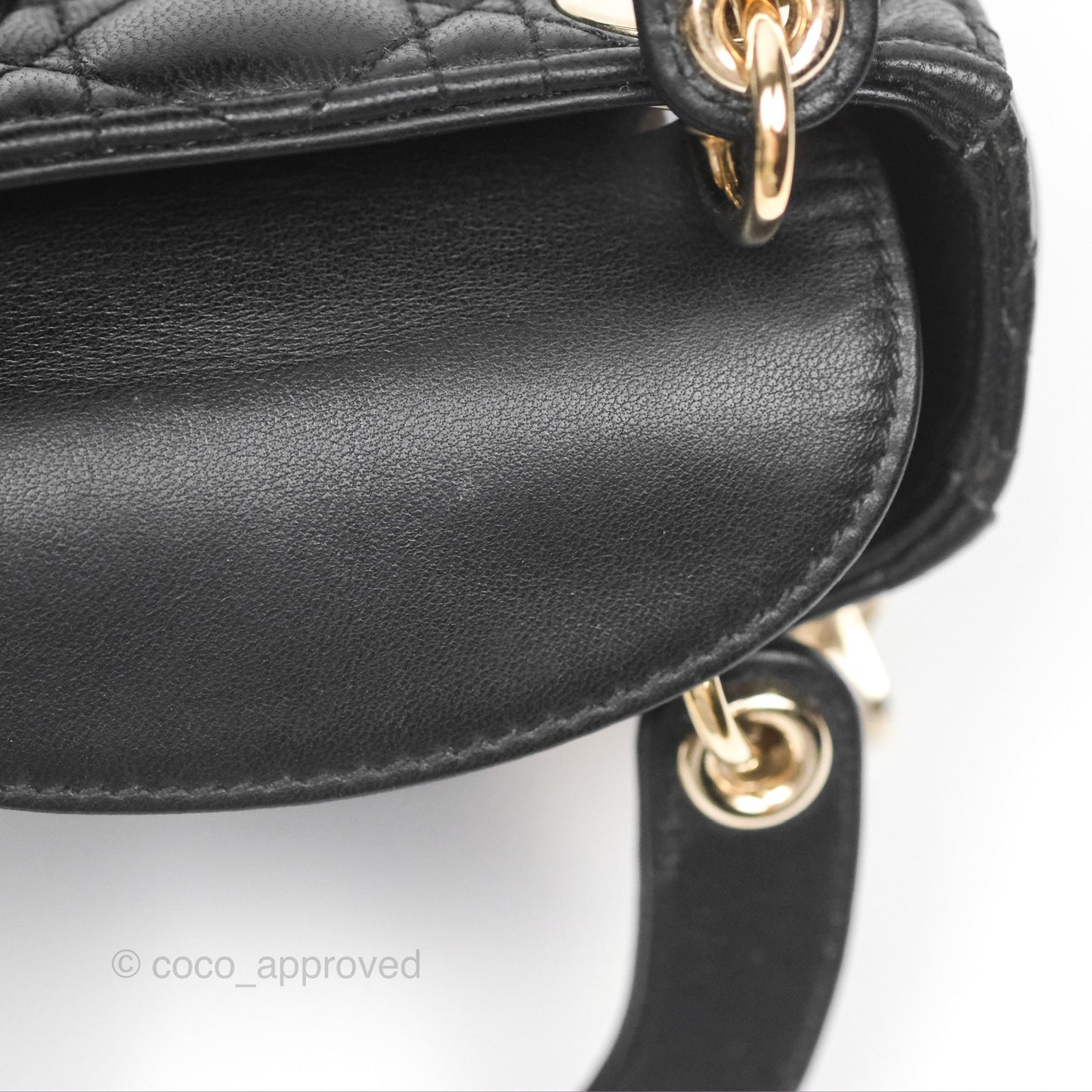 Christian Dior Micro Lady Dior Black Lambskin Gold Hardware