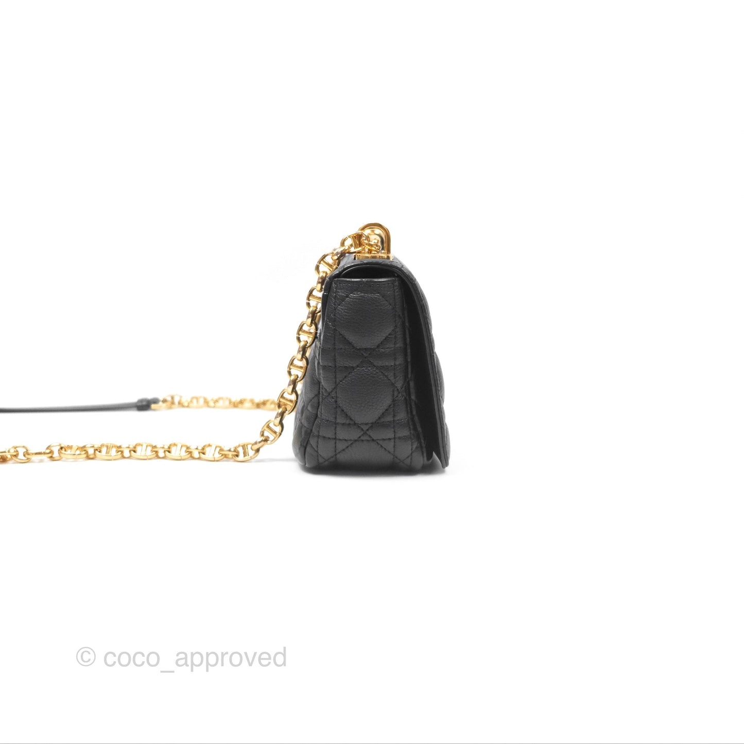 Christian Dior Small Caro Bag Black Supple Cannage Calfskin