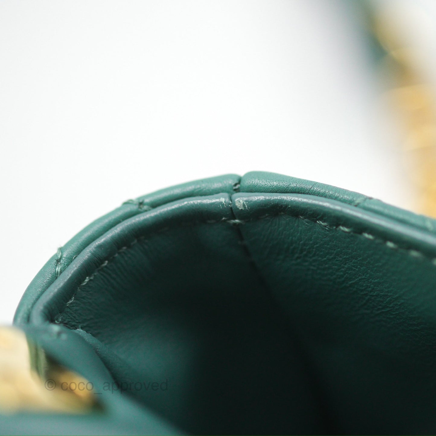 Christian Dior Micro Caro Bag in Tundra Green Supple Cannage Calfskin Gold Hardware