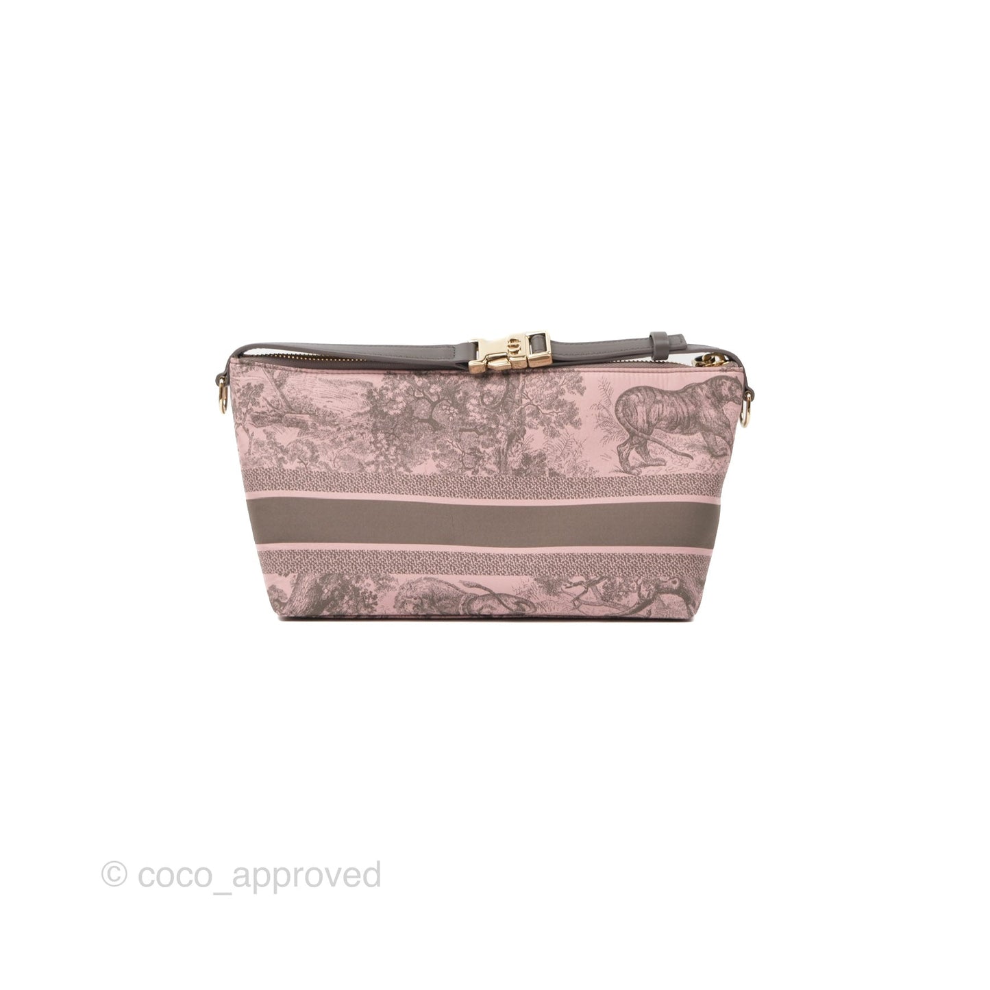 Dior Medium DiorTravel Nomad Pouch Pink Grey Toile de Jouy Reverse Technical Fabric