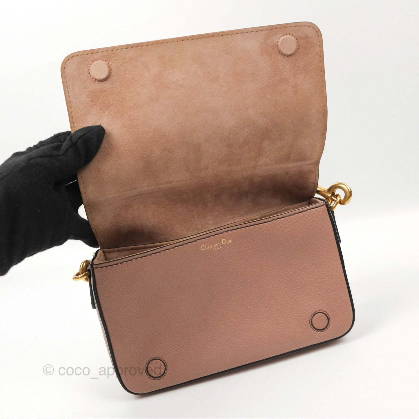 Christian Dior J'Adior Strap Flap Bag Dusty Pink Grained Calfskin