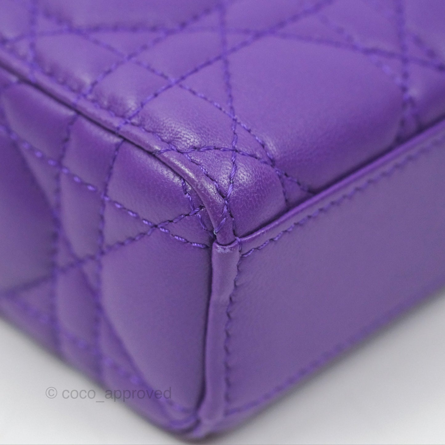 Dior Small Lady D-Joy Bag Purple Lambskin Cannage Gold Hardware