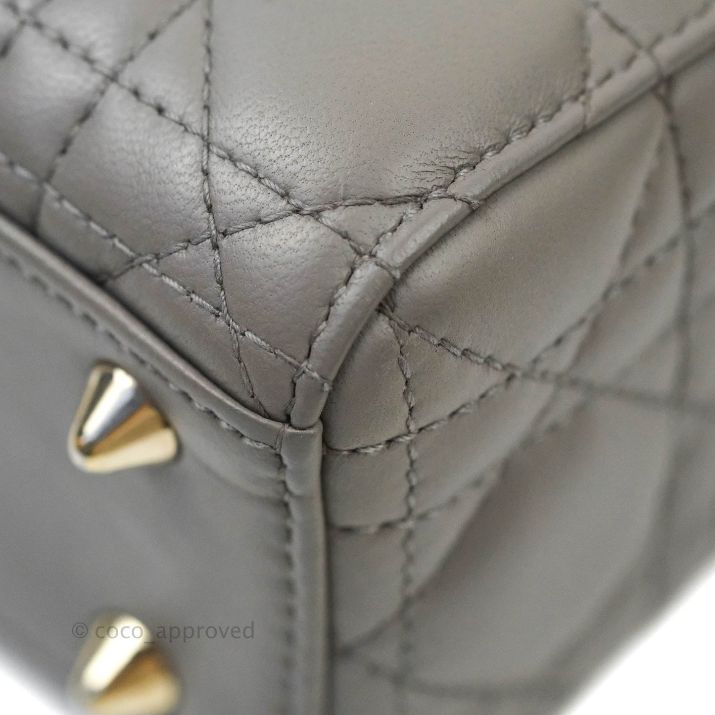 Christian Dior Lambskin My ABCDior Lady Dior Grey Gold Hardware