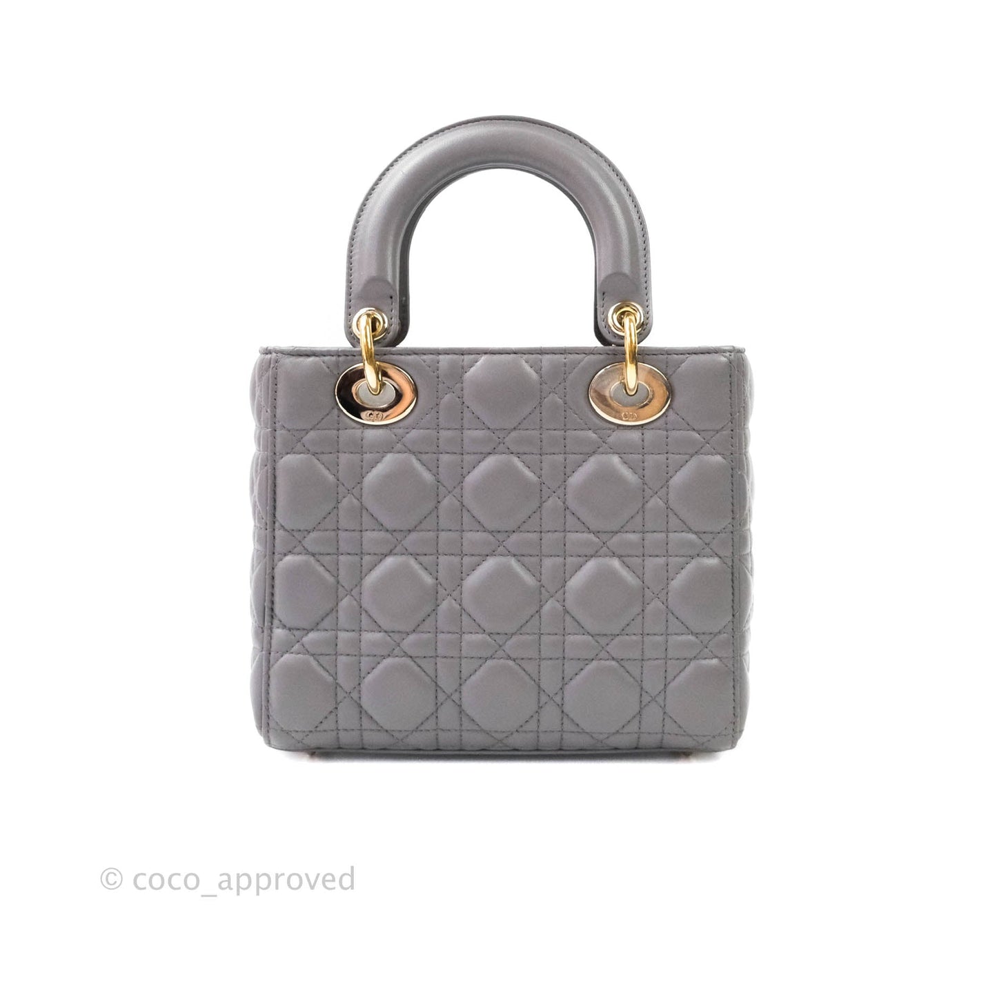 Christian Dior Lambskin My ABCDior Lady Dior Grey Gold Hardware