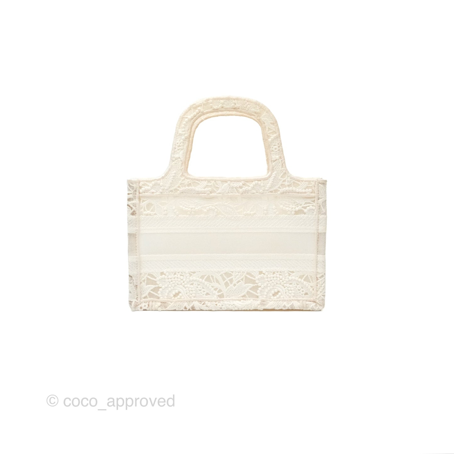 Dior Mini Book Tote Natural Macramé-Effect Embroidery