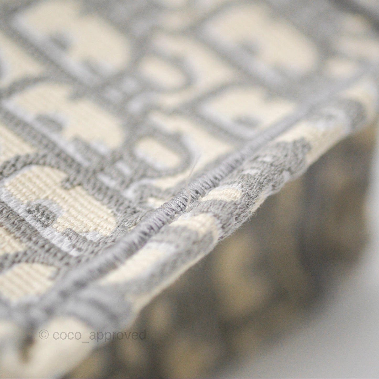 Dior Mini Vertical Gray Oblique Embroidery Book Tote