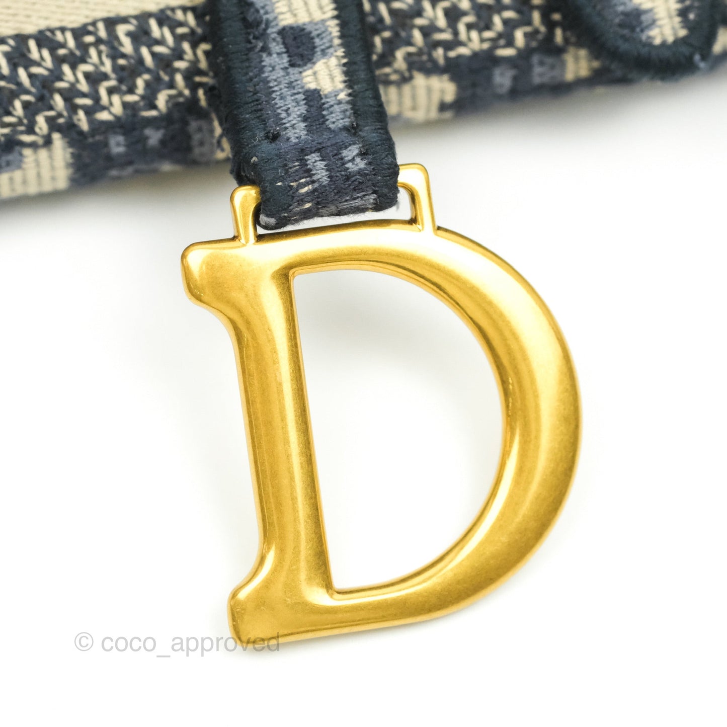 Christian Dior Navy Oblique Slim Saddle Pouch