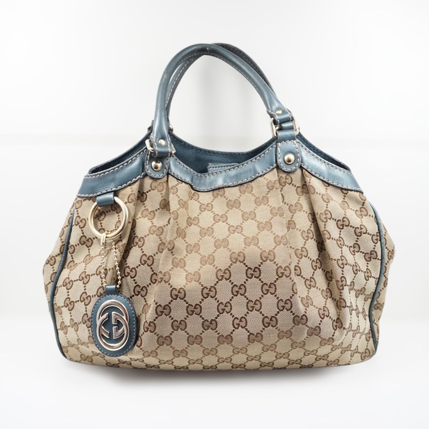 Gucci Skuldertaske Blå Læder
