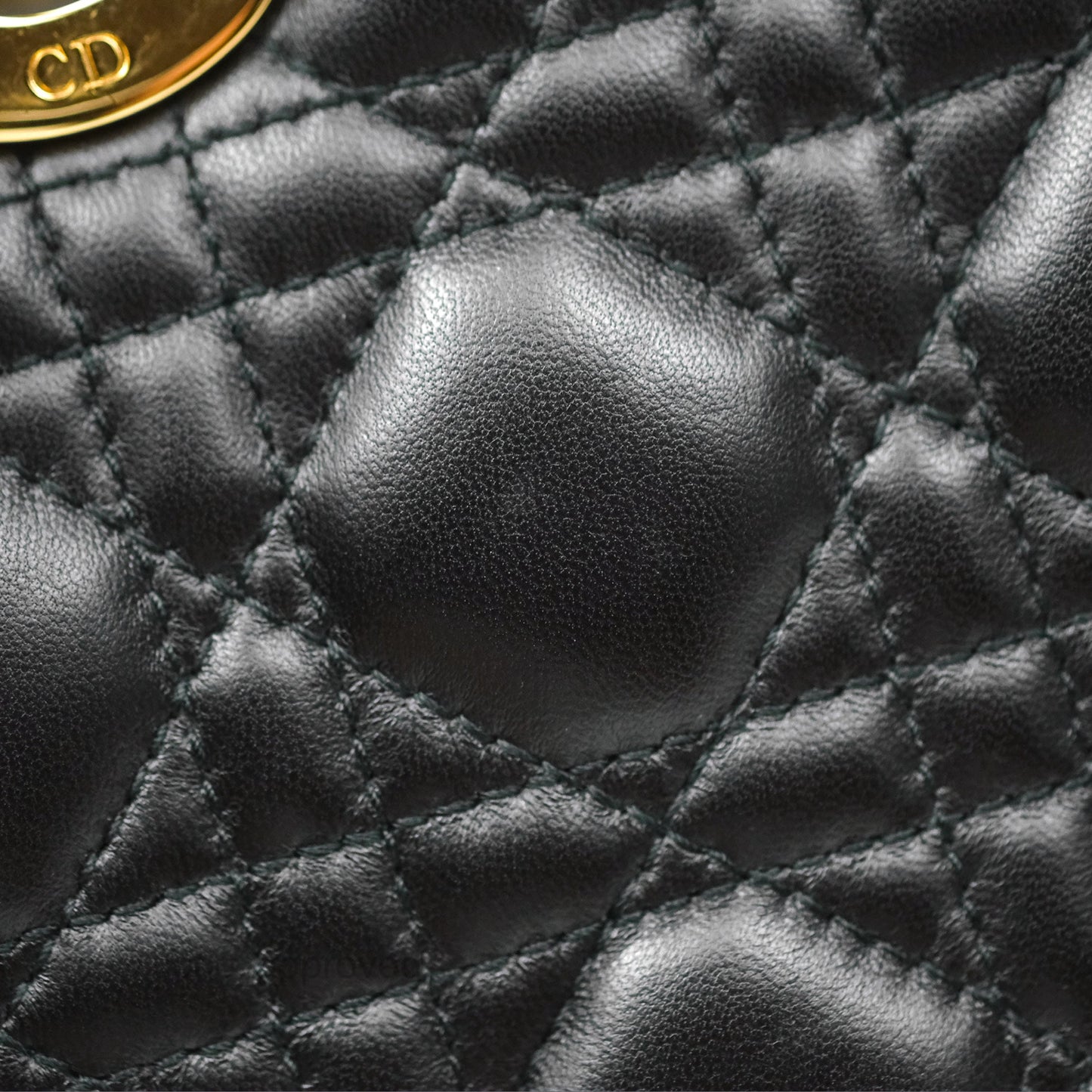 Christian Dior Medium Lady Dior Black Lambskin Gold Hardware