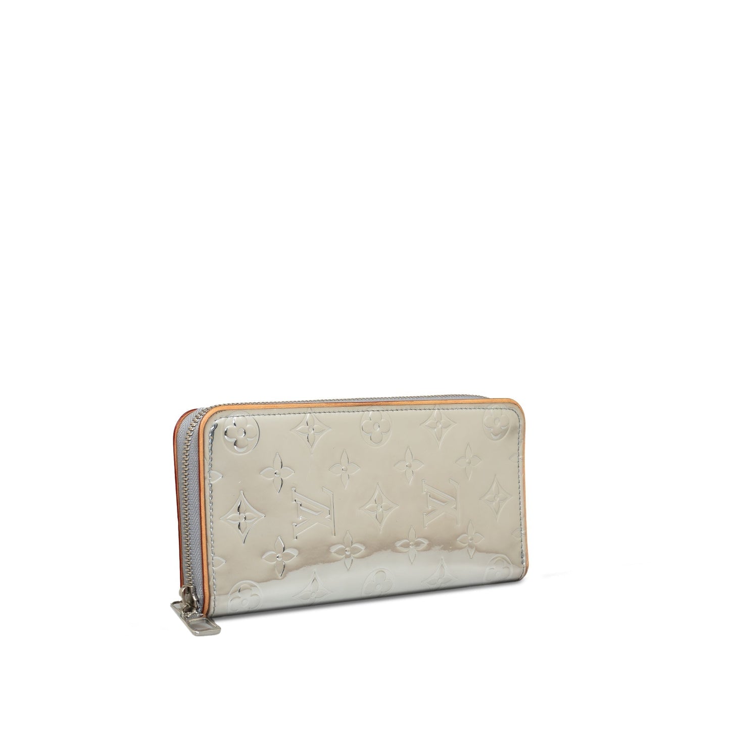 Silver Louis Vuitton Monogram Mirror Vertical Zippy Long Wallets