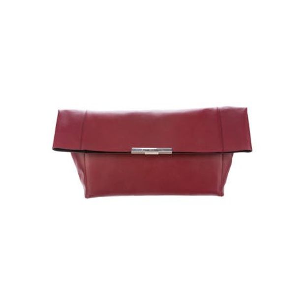 Celine Calfskin Leather Foldover Clutch